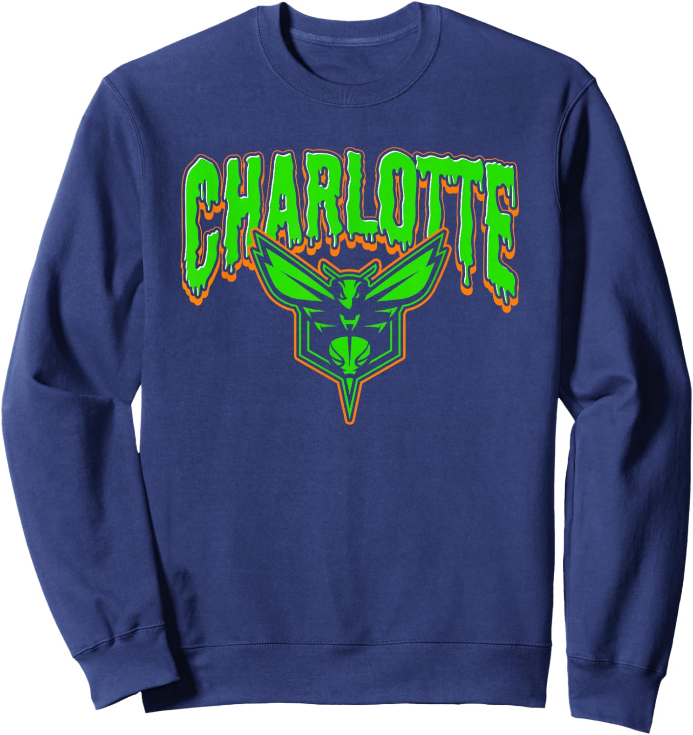 Gruseliges Halloween-Logo der NBA Charlotte Hornets Sweatshirt - Sweatshirt | Navy
