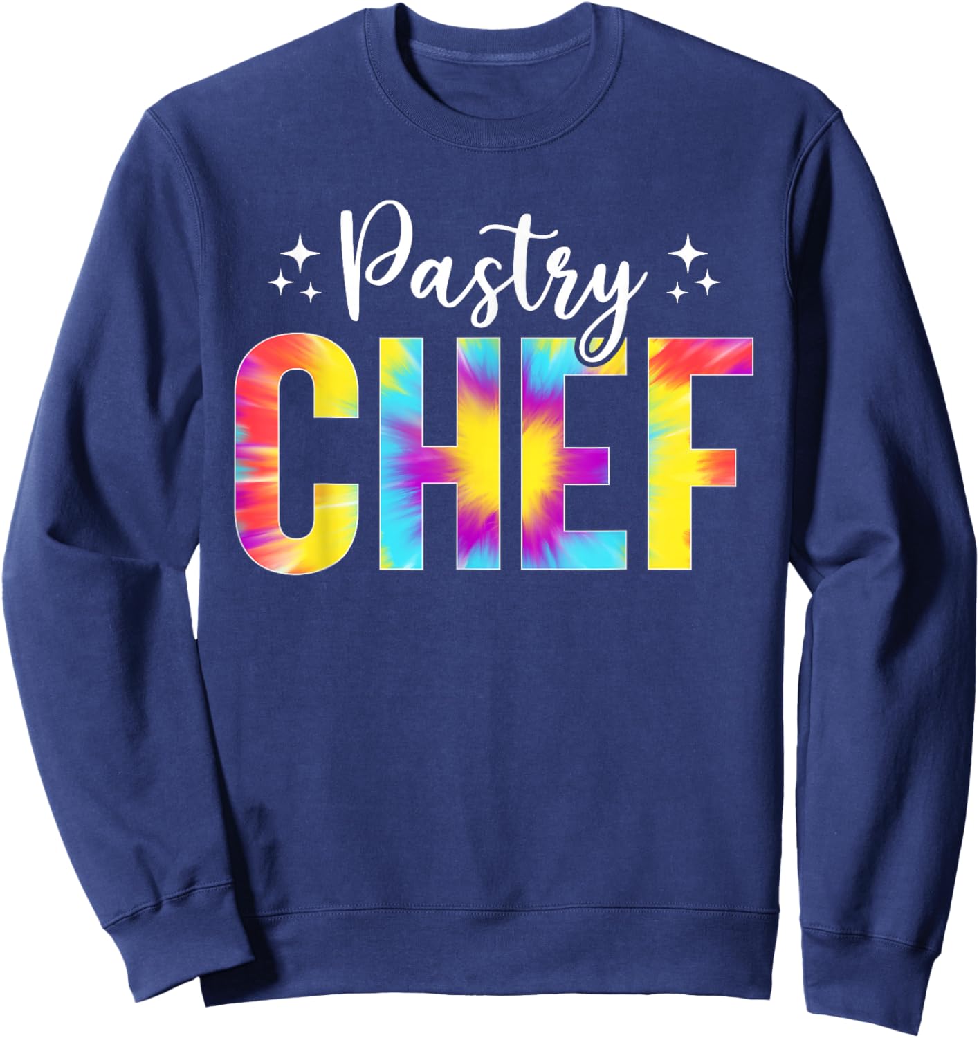 Tie Dye Pastry Chef , Men & Chefs - Black, Small, Short Sleeve, Classic Fit, Cotton 65%, Polyester 35% Sweatshirt - Sweatshirt | Navy
