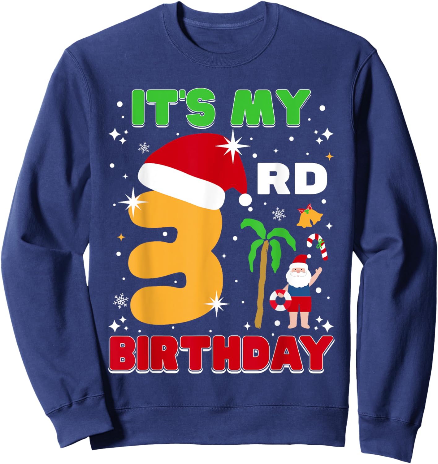 It's My 3rd Birthday Summer Xmas 3 Years Old Kids Girls Boys Sweatshirt - Sweatshirt | Navy