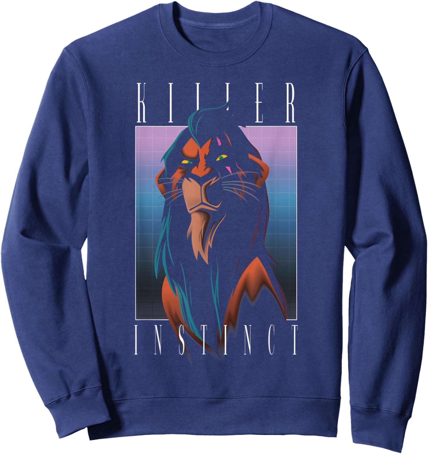 Disney Villains Killer Instinct Scar Retro Distressed Poster Sweatshirt - Sweatshirt | Navy