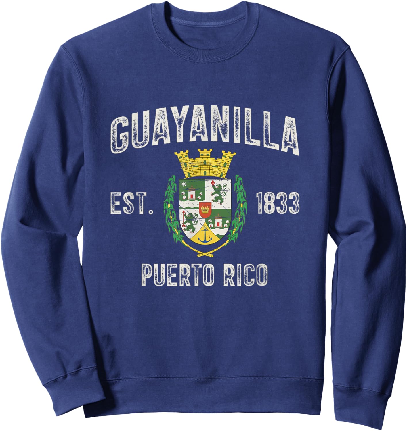 Guayanilla City In Puerto Rico Est 1833, Guayanilla Armorial Sweatshirt - Sweatshirt | Navy