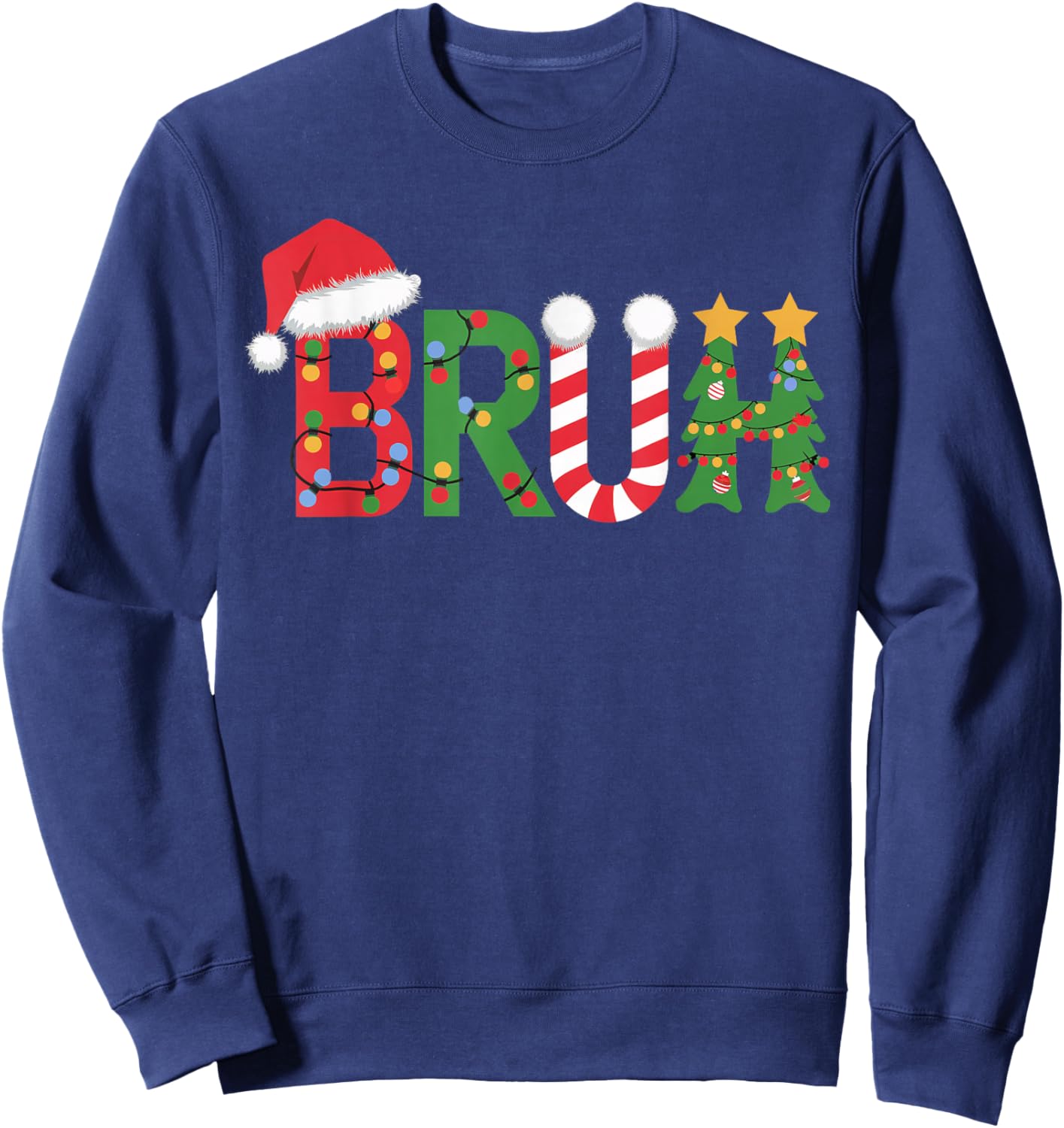 Christmas Shirts for Kids Boys Bruh Funny Christmas Women Sweatshirt - Sweatshirt | Navy