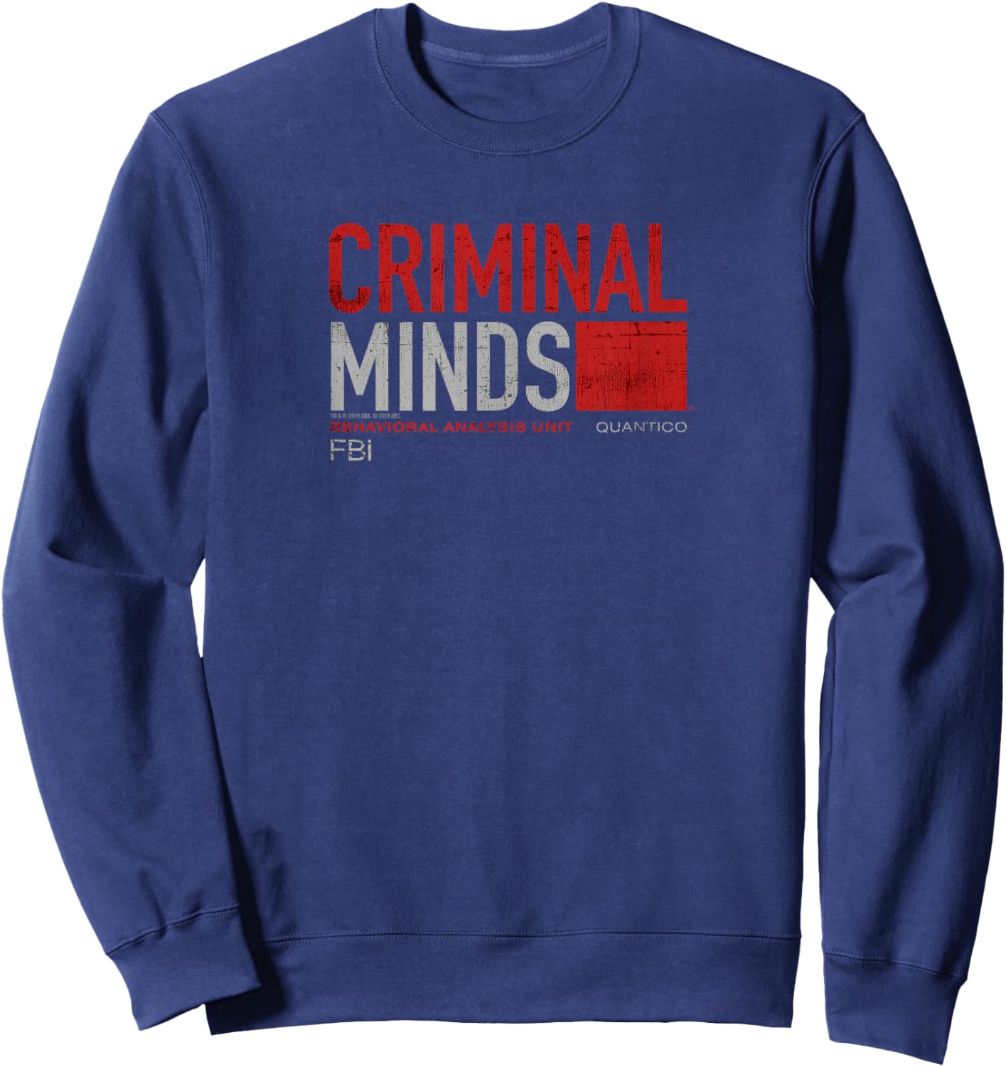Criminal Minds Distressed BAU Quantico , Black, S Sweatshirt - Sweatshirt | Navy