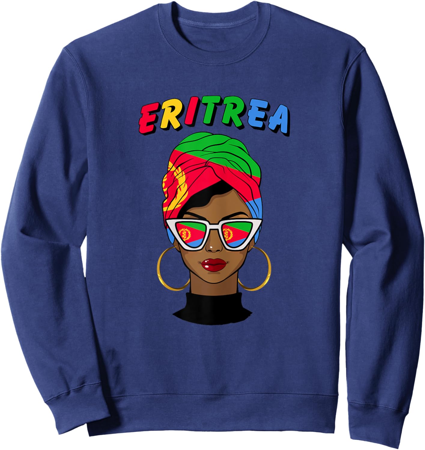 Eritrea, Eritrean Flag, Eritrea Girl, Eritrean Women Sweatshirt - Sweatshirt | Navy