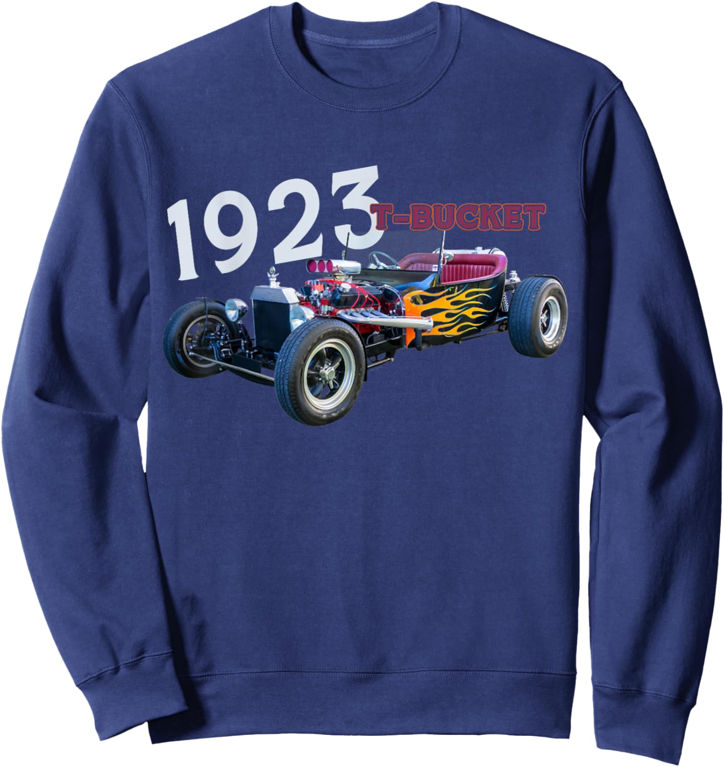 1923 23 T-Bucket Blown Hot Rod Classic Car Sweatshirt - Sweatshirt | Navy