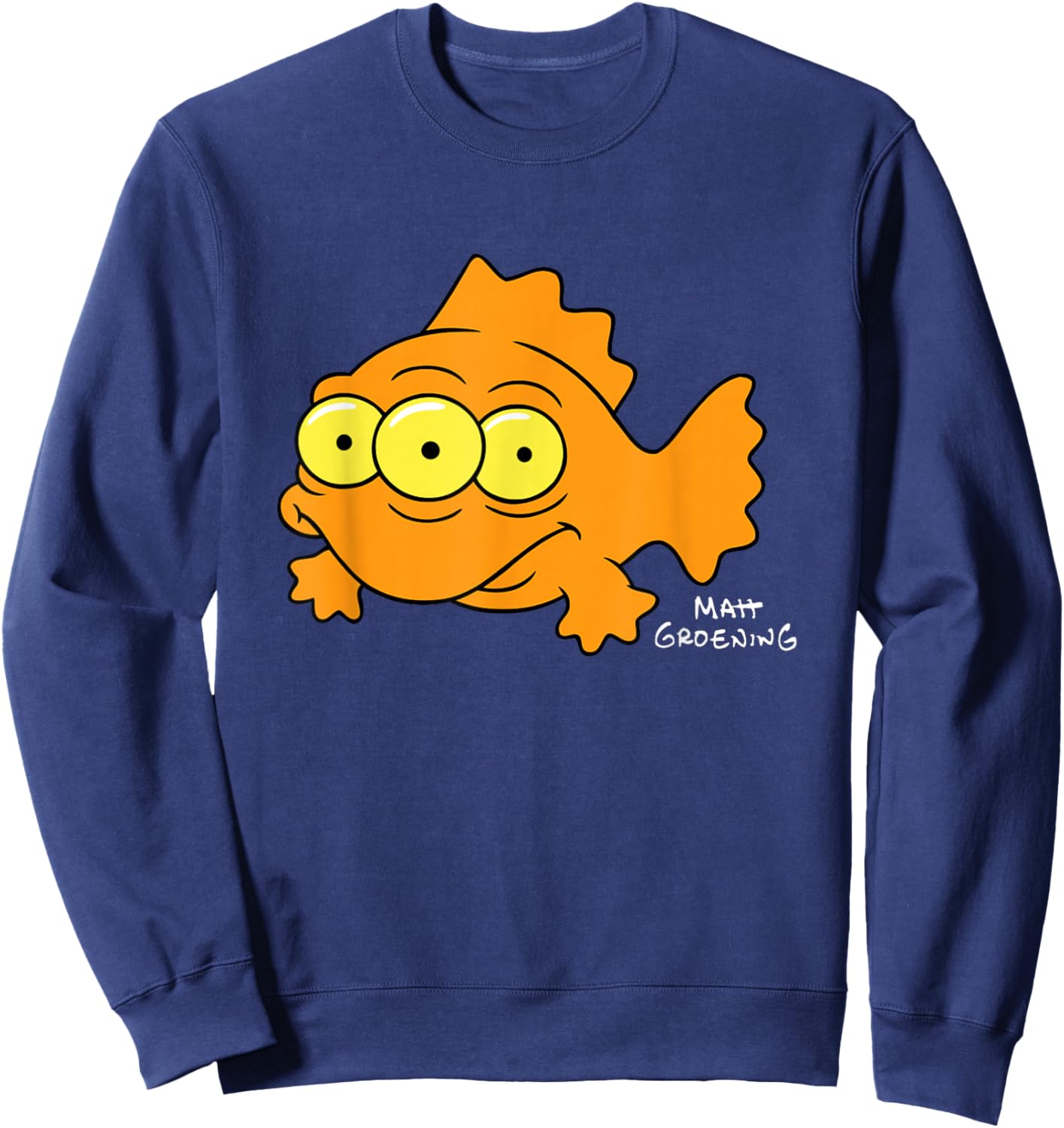 The Simpsons Blinky Three-Eyed Nuclear Fish Center Icon Sweatshirt - Sweatshirt | Navy