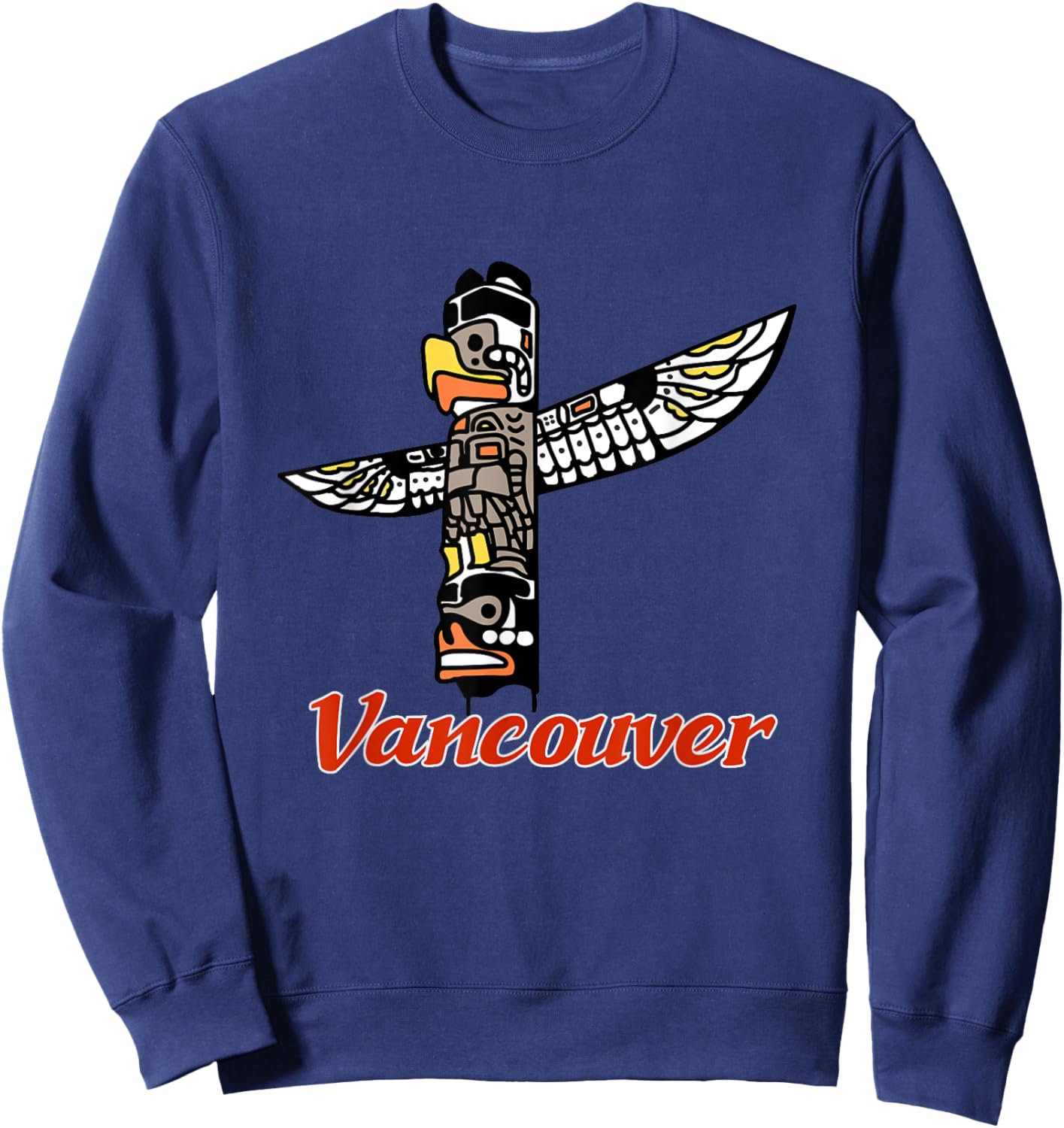 British Columbia Totem Pole Vancouver Canada Stanley Park Sweatshirt - Sweatshirt | Navy