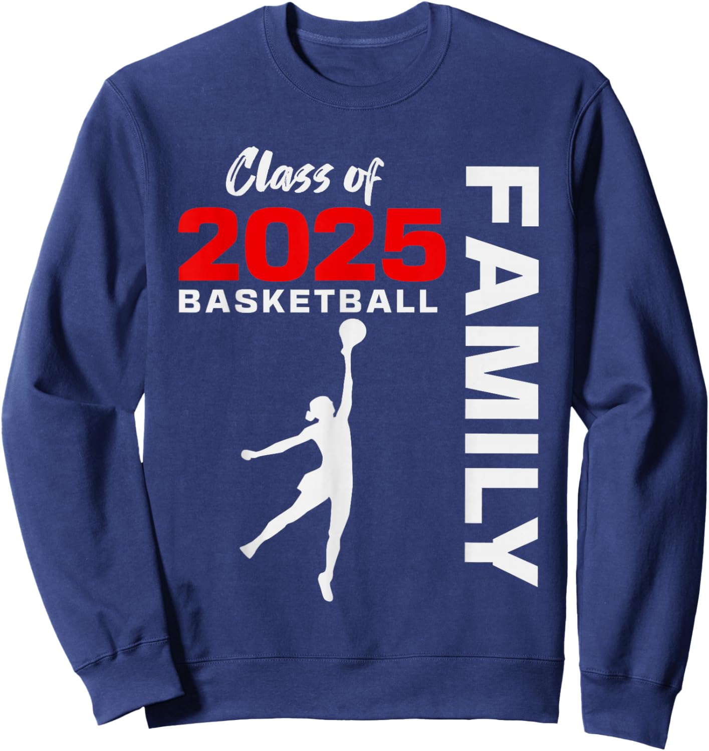 Basketball Senior Matching Class of 2025 Senior Basketball Sweatshirt - Sweatshirt | Navy