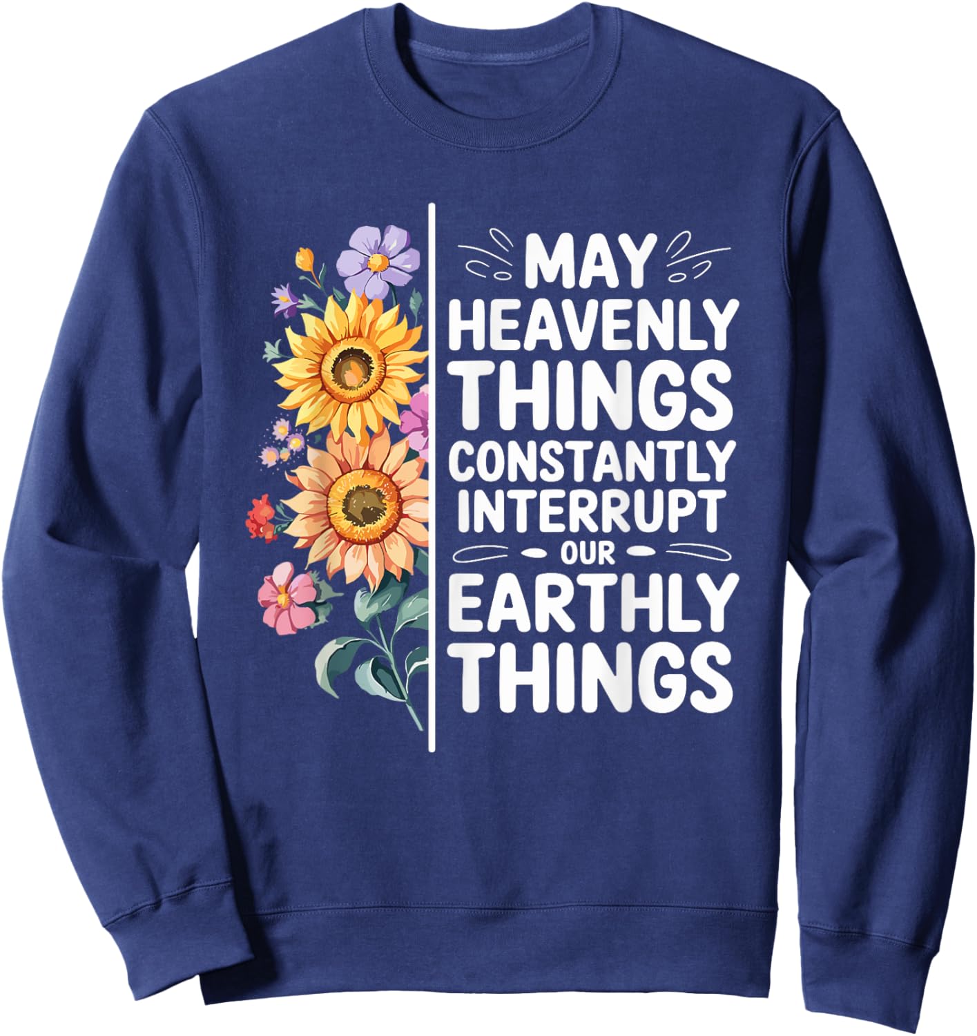 CharlIan Minds - Heavenly Things Interrupt Earthly -Adults Black Short Sleeve Sweatshirt - Sweatshirt | Navy