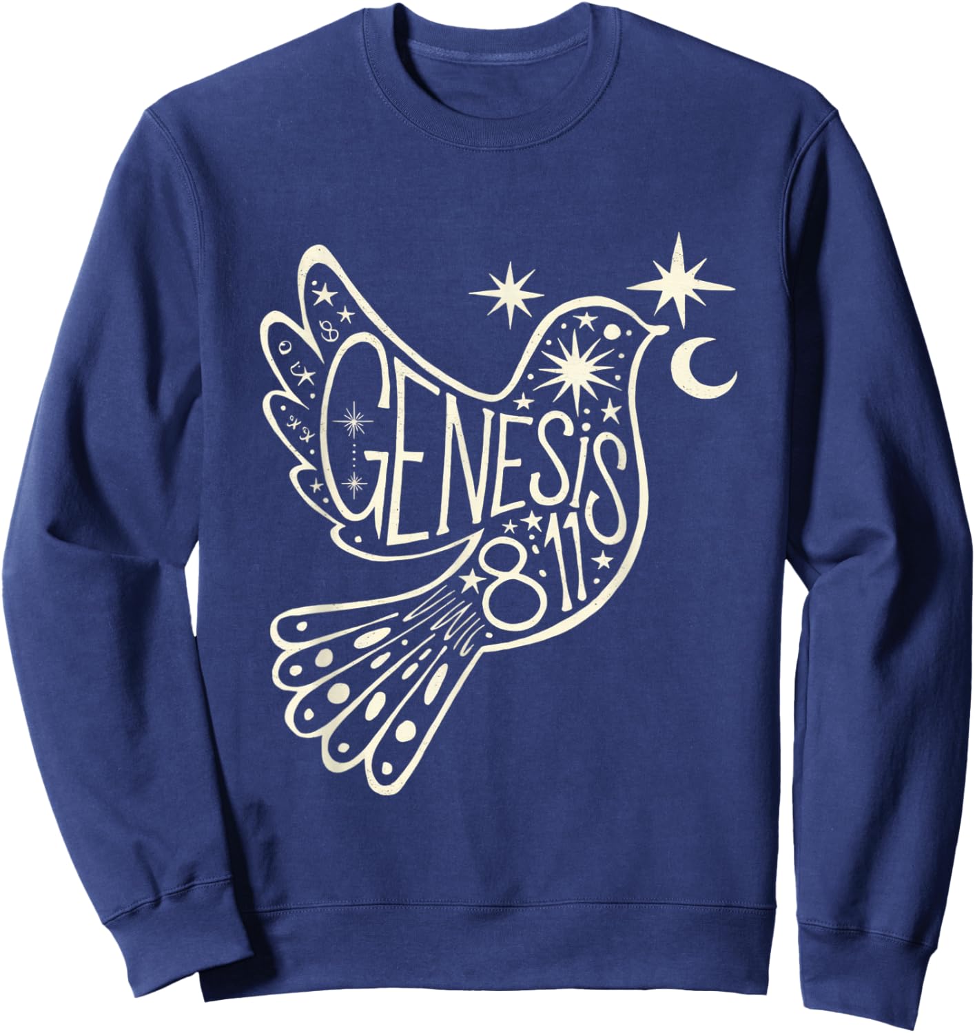 Genesis 8:11 Inspirational Christian Scripture Verse Design Sweatshirt - Sweatshirt | Navy
