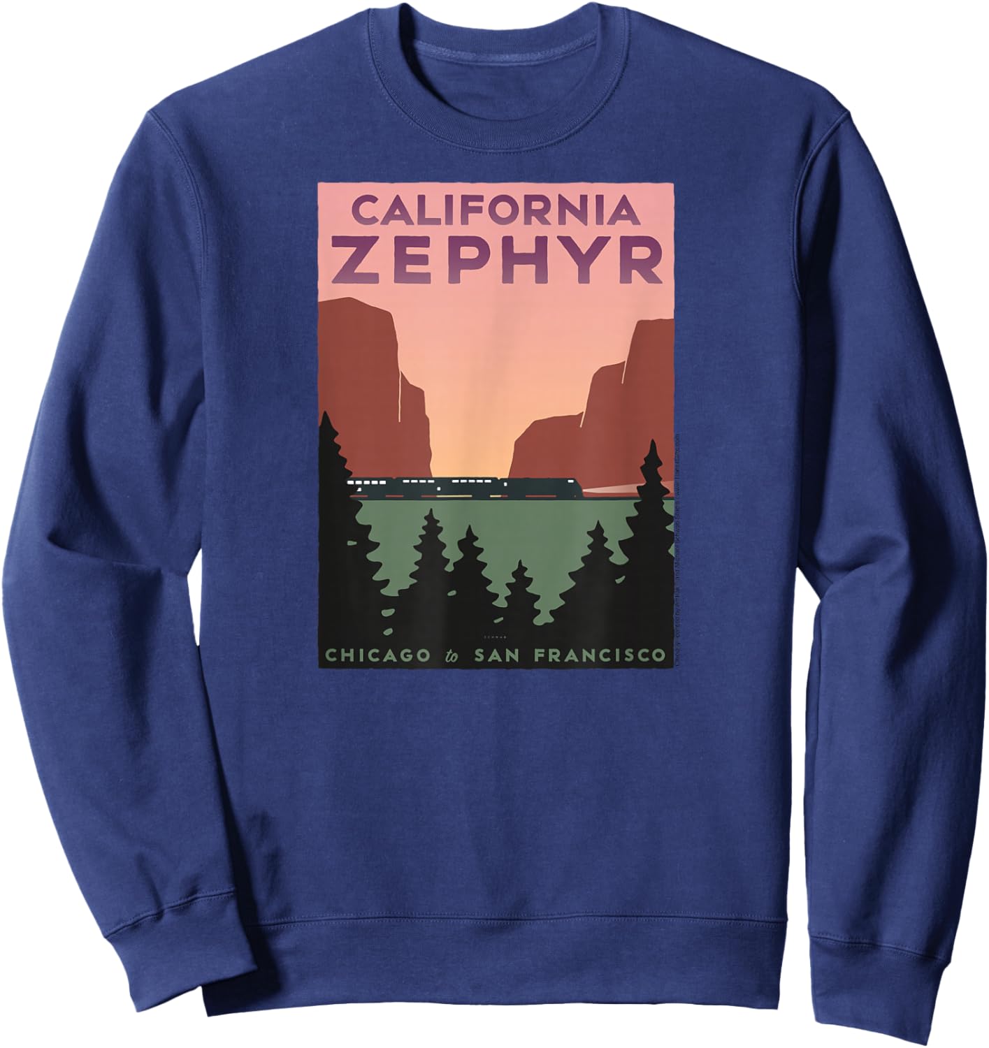 California Zephyr (Chicago to San Francisco) Sweatshirt - Sweatshirt | Navy