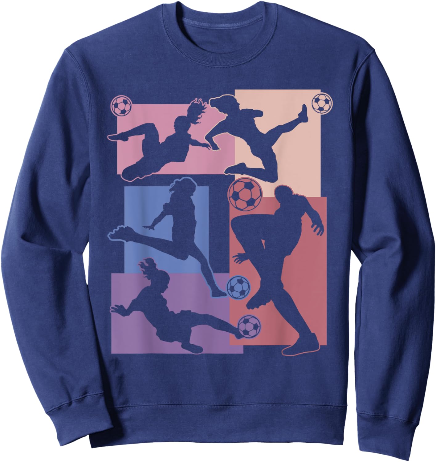 Funny Soccer Player Ball Vintage Soccer Lover Girls Soccer Sweatshirt - Sweatshirt | Navy