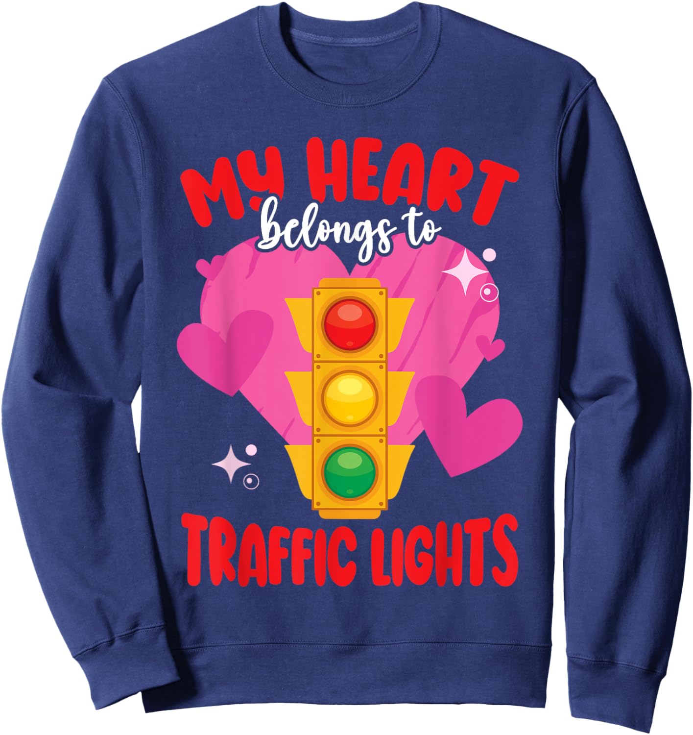 Halloween Traffic Light My Heart Belongs To Traffic Lights Sweatshirt - Sweatshirt | Navy
