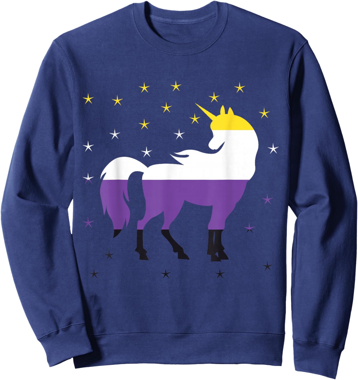 Drapeau Licorne Non Binaire Sweatshirt - Sweatshirt | Navy