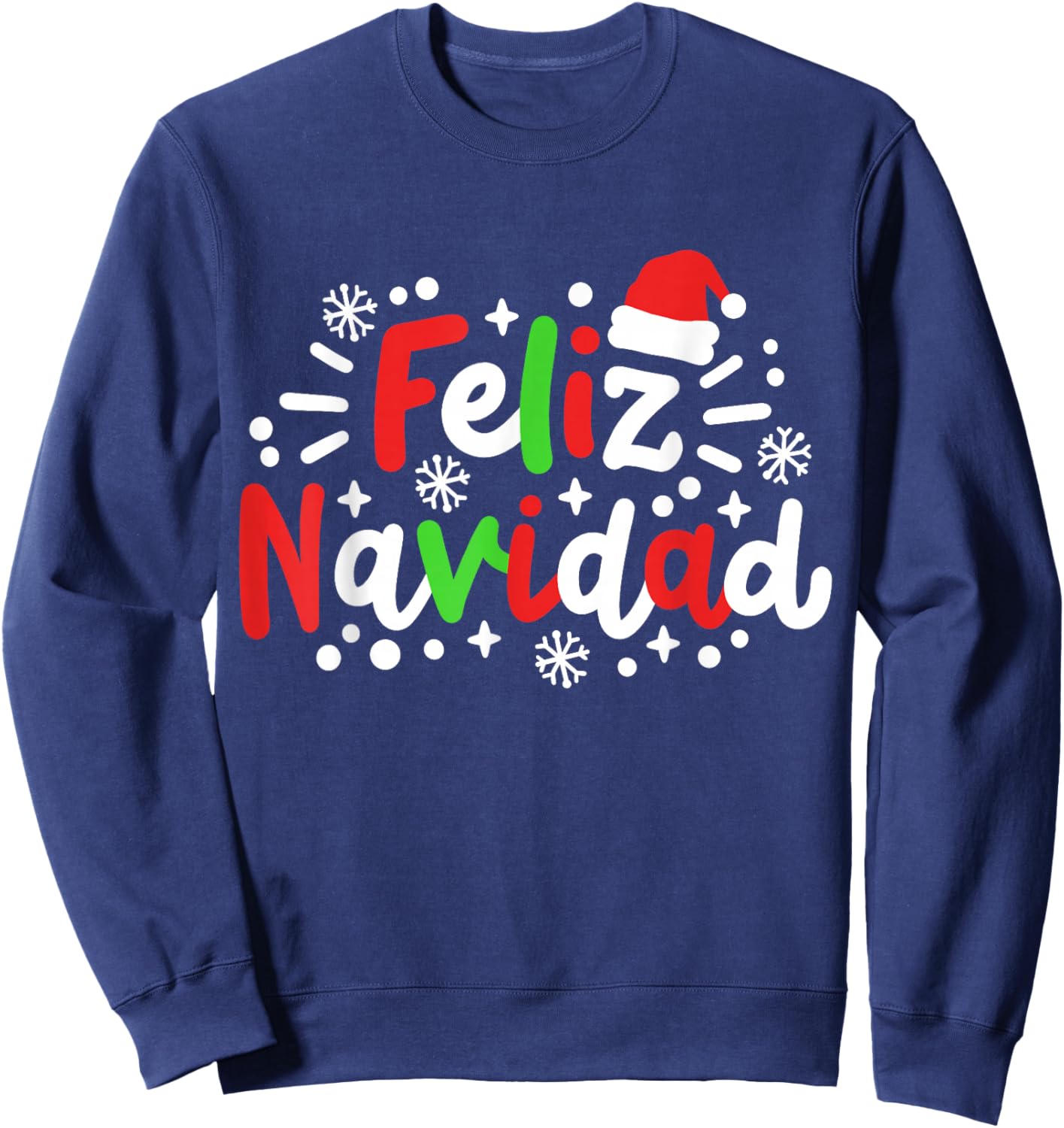 Feliz Navidad Matching Family Spanish Christmas Men Women Sweatshirt - Sweatshirt | Navy