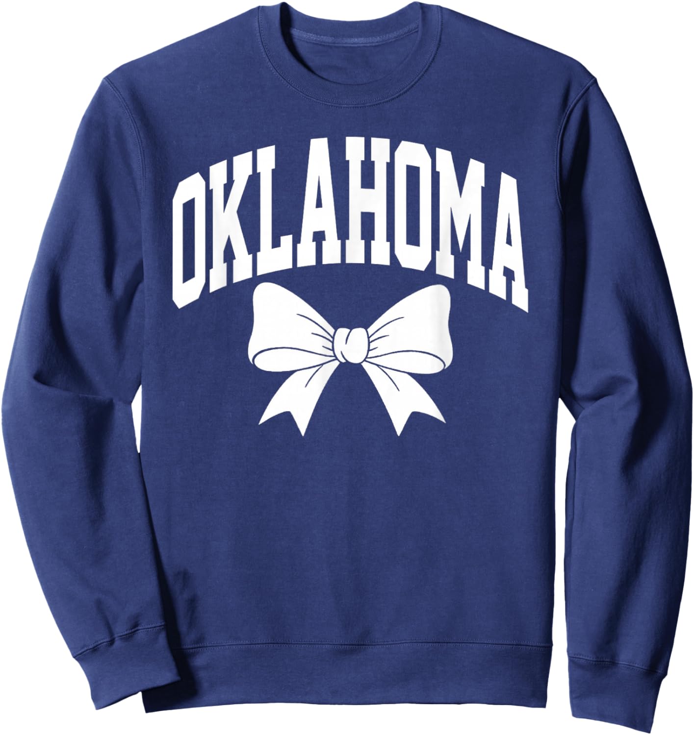 Oklahoma Cute Bow Girls Sisters Daughters Kids Sweatshirt - Sweatshirt | Navy
