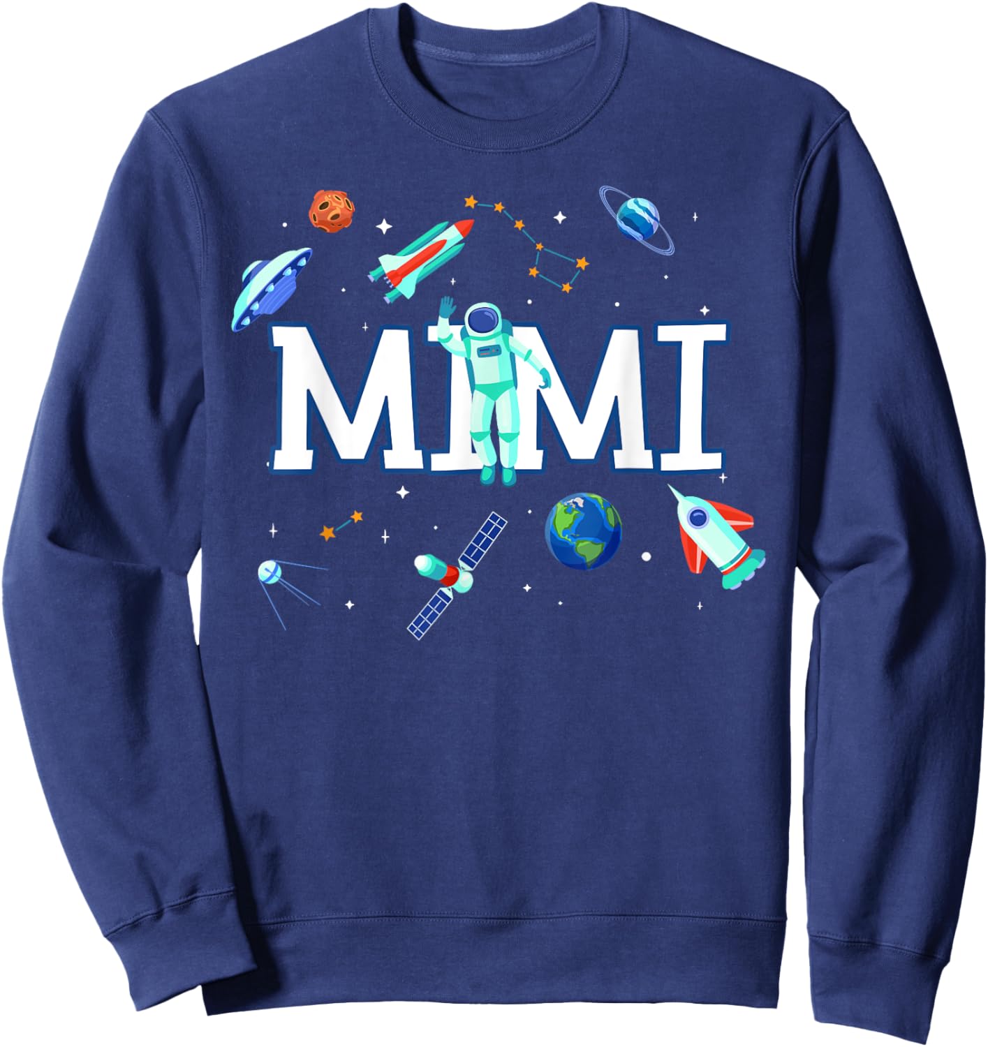 Mimi Astronaut Space Family Matching Birthday Party Sweatshirt - Sweatshirt | Navy