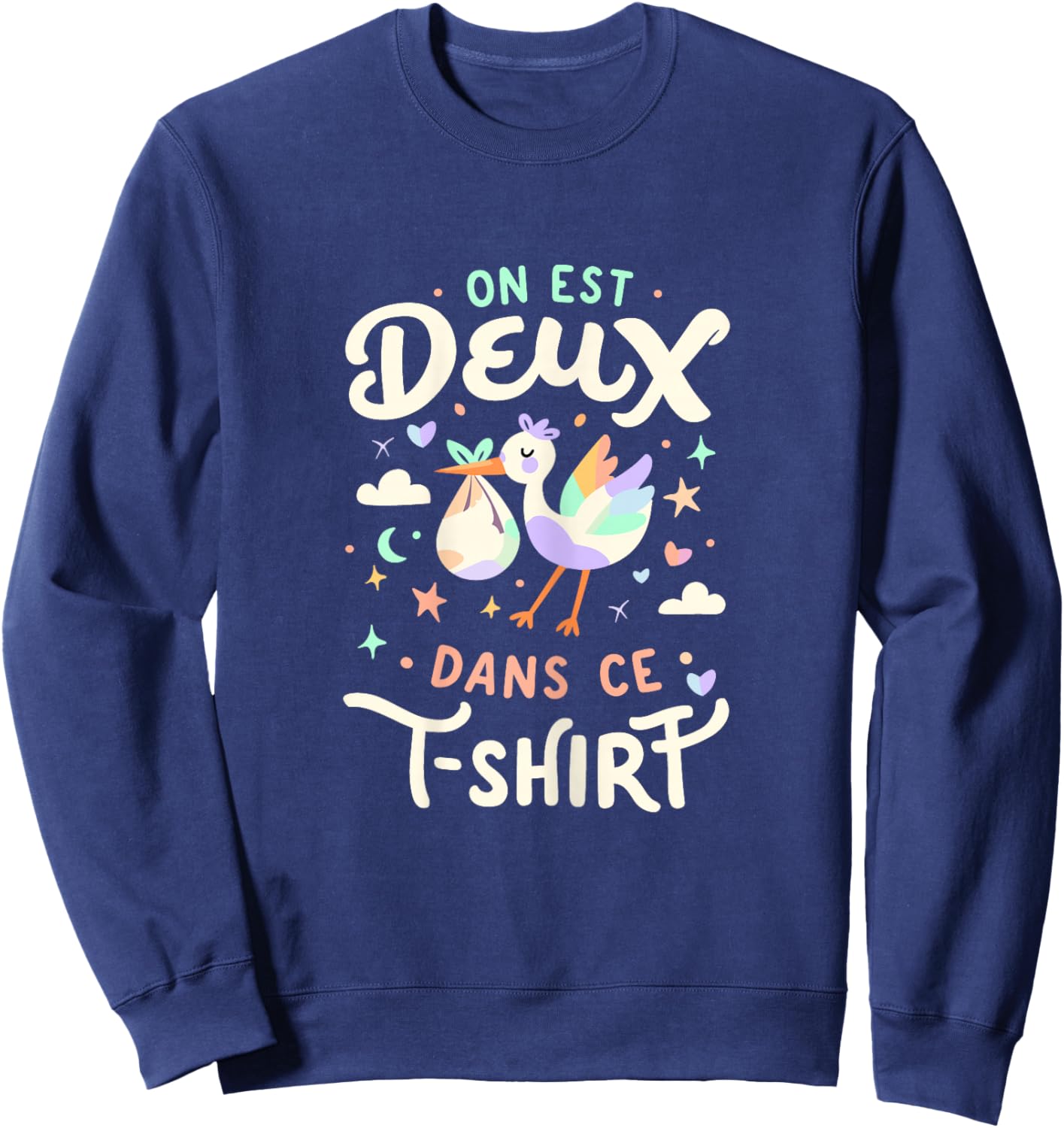 Annonce De Grossesse on Est Deux dans Ce Sweatshirt - Sweatshirt | Navy