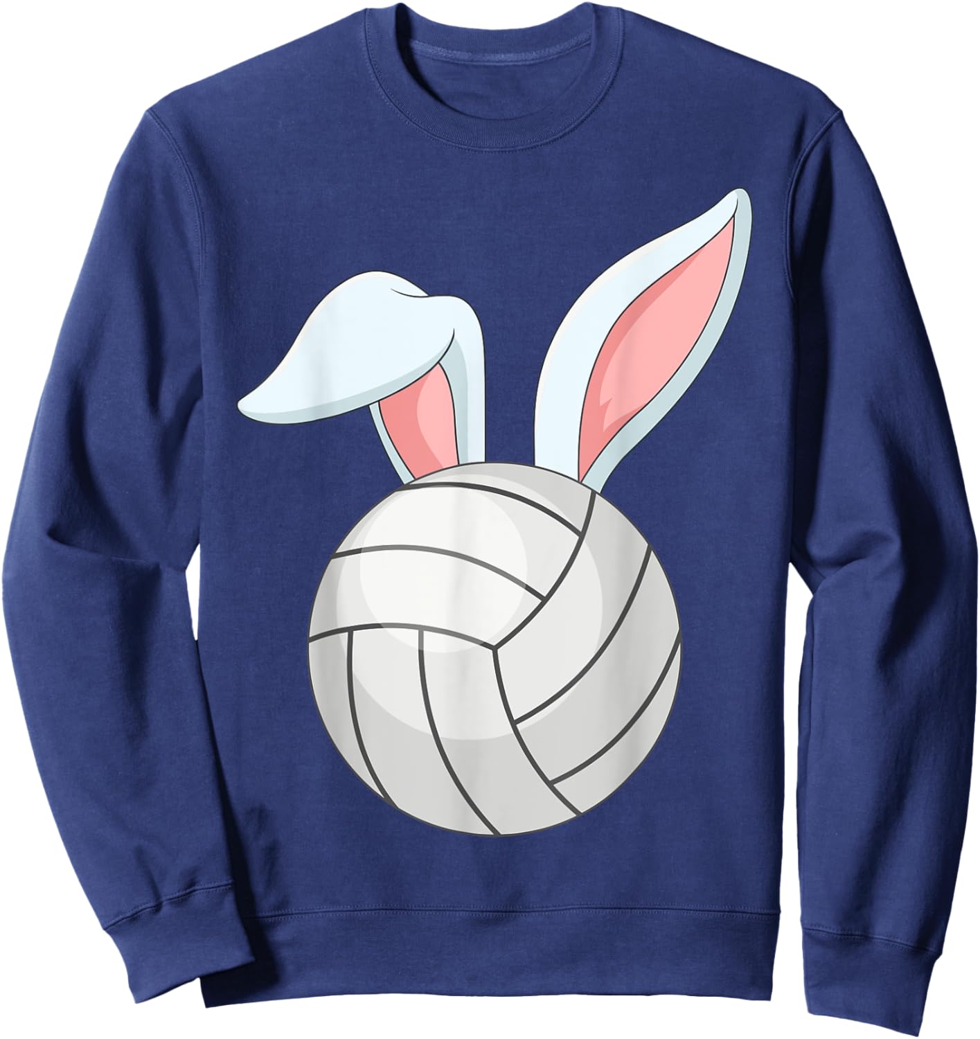 Easter Volleyball Love Bunny Ears Ball Cute Rabbit Sport Sweatshirt - Sweatshirt | Navy