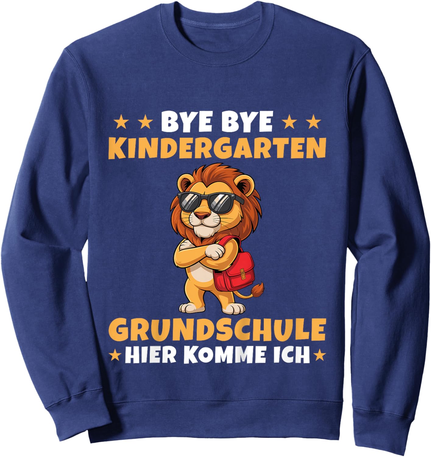 Kinder Grundschule Ich komme Löwe Einschulung Sweatshirt - Sweatshirt | Navy