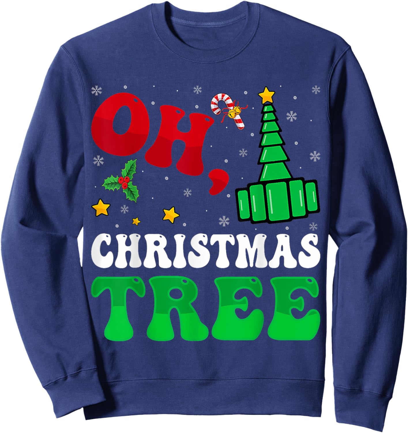 Oh Christmas Tree Xmas Lights RT Respiratory Therapist Sweatshirt - Sweatshirt | Navy