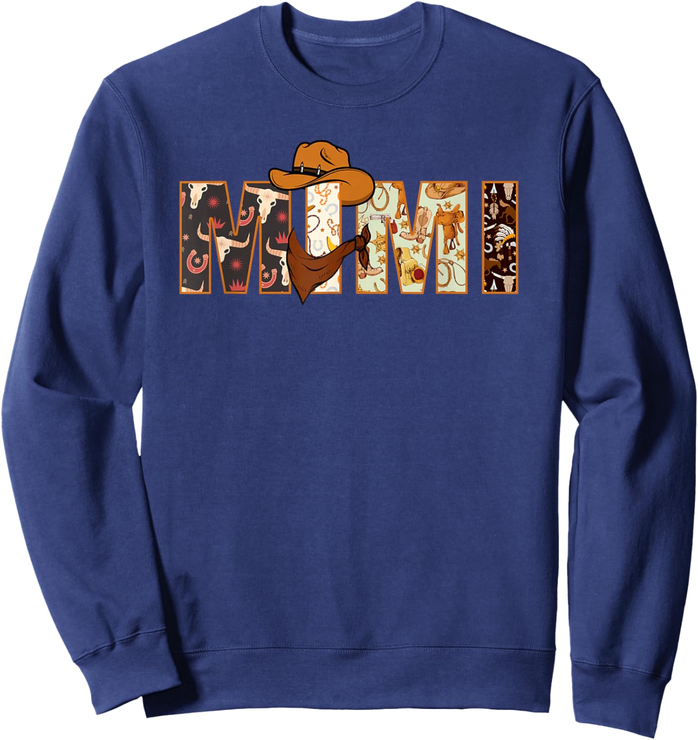 Mimi Western Rodeo Family Matching Birthday Sweatshirt - Sweatshirt | Navy