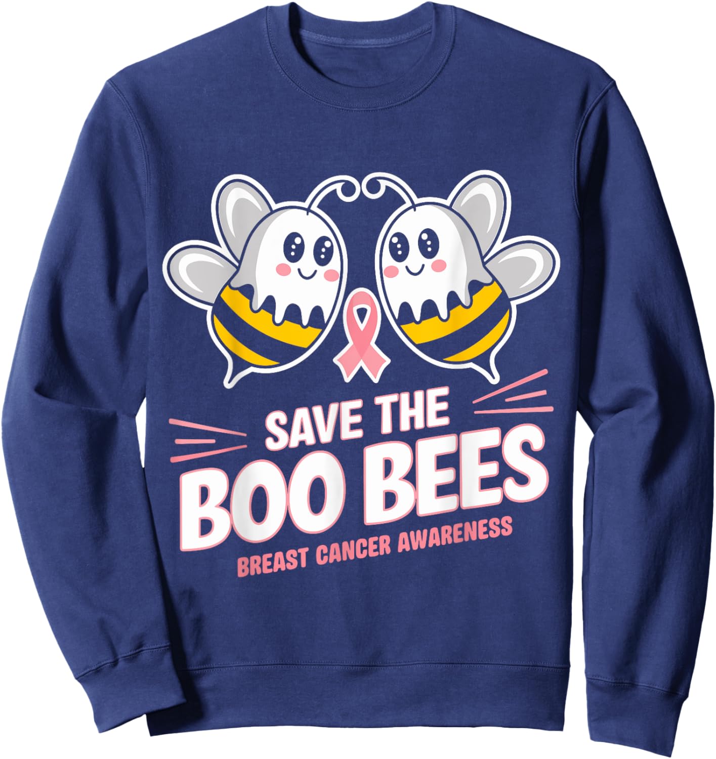Save The Boobies Breast Cancer Halloween Women Sweatshirt - Sweatshirt | Navy