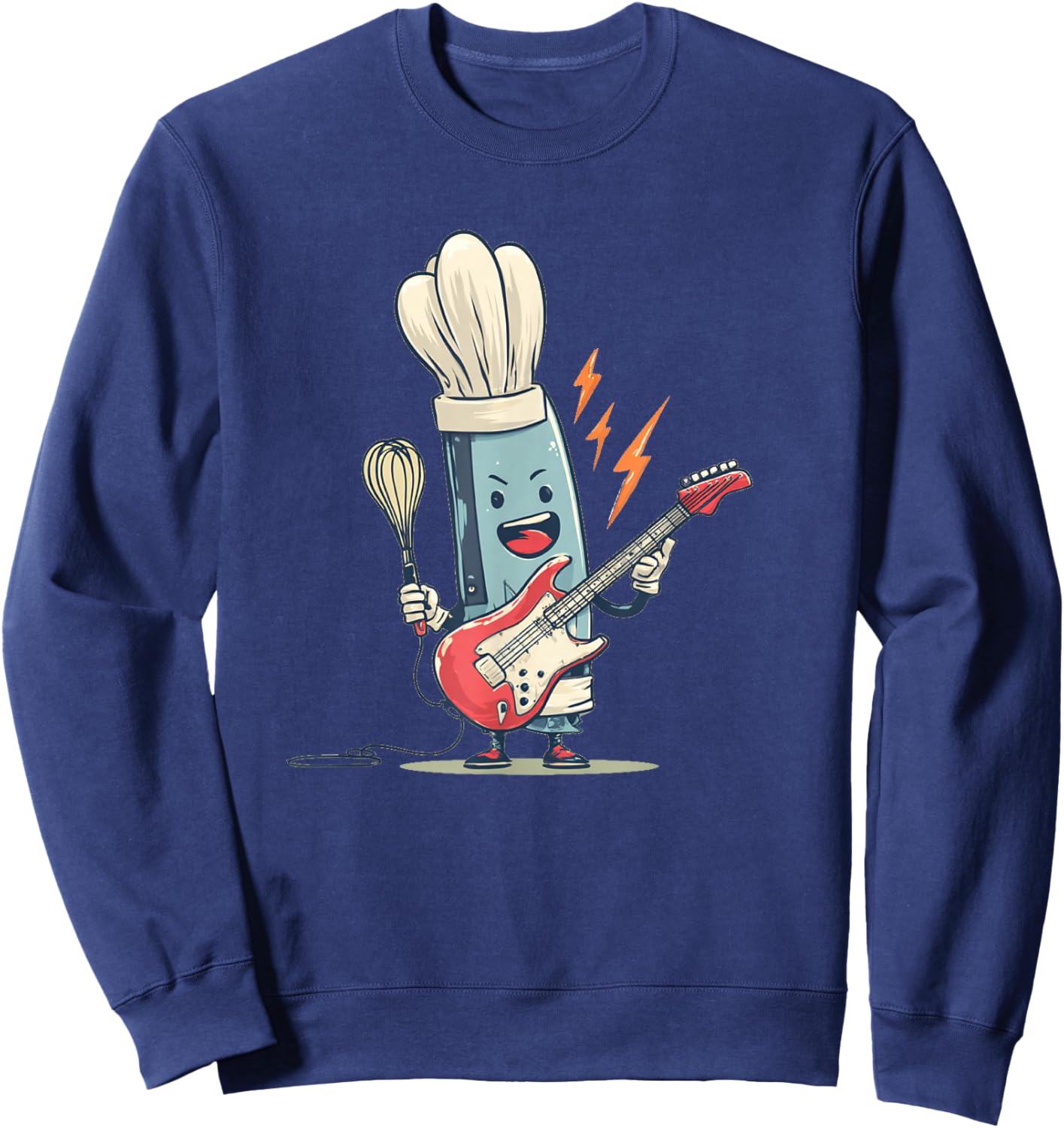 Funny Kitchen Rock Costume for Guitar Lovers and Cooking Sweatshirt - Sweatshirt | Navy