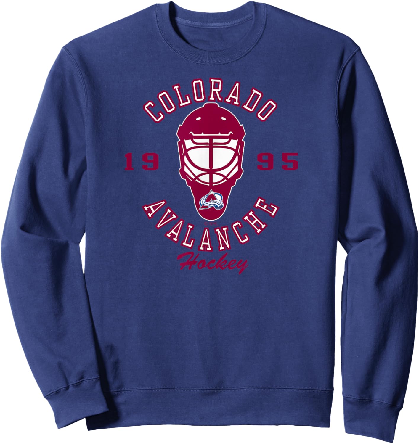 Colorado Avalanche Hockey Mask Black Officially Licensed Sweatshirt - Sweatshirt | Navy