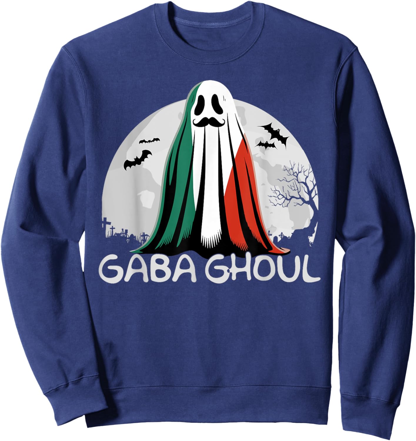 Halloween Graveyard Gaba Ghoul Ghost Funny Italian Gabaghool Sweatshirt - Sweatshirt | Navy