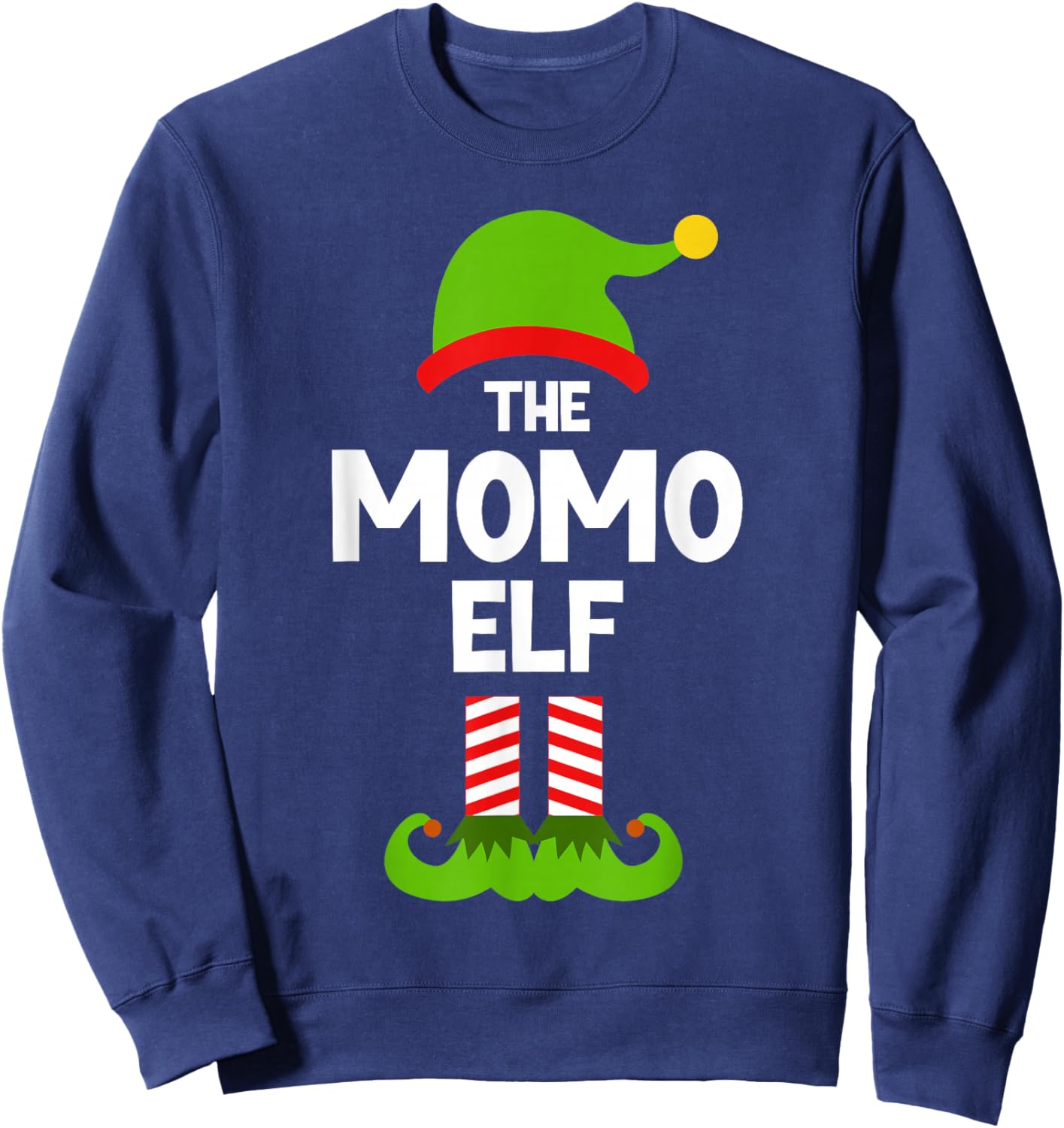 I'm The Momo Elf Christmas Family Pajama Funny Sweatshirt - Sweatshirt | Navy