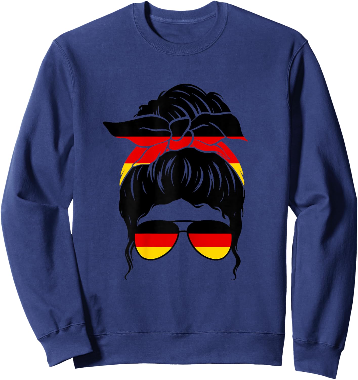Deutsches Mädchen Deutschland Deutsche Flagge Stolze Deutsche Frau Sweatshirt - Sweatshirt | Navy