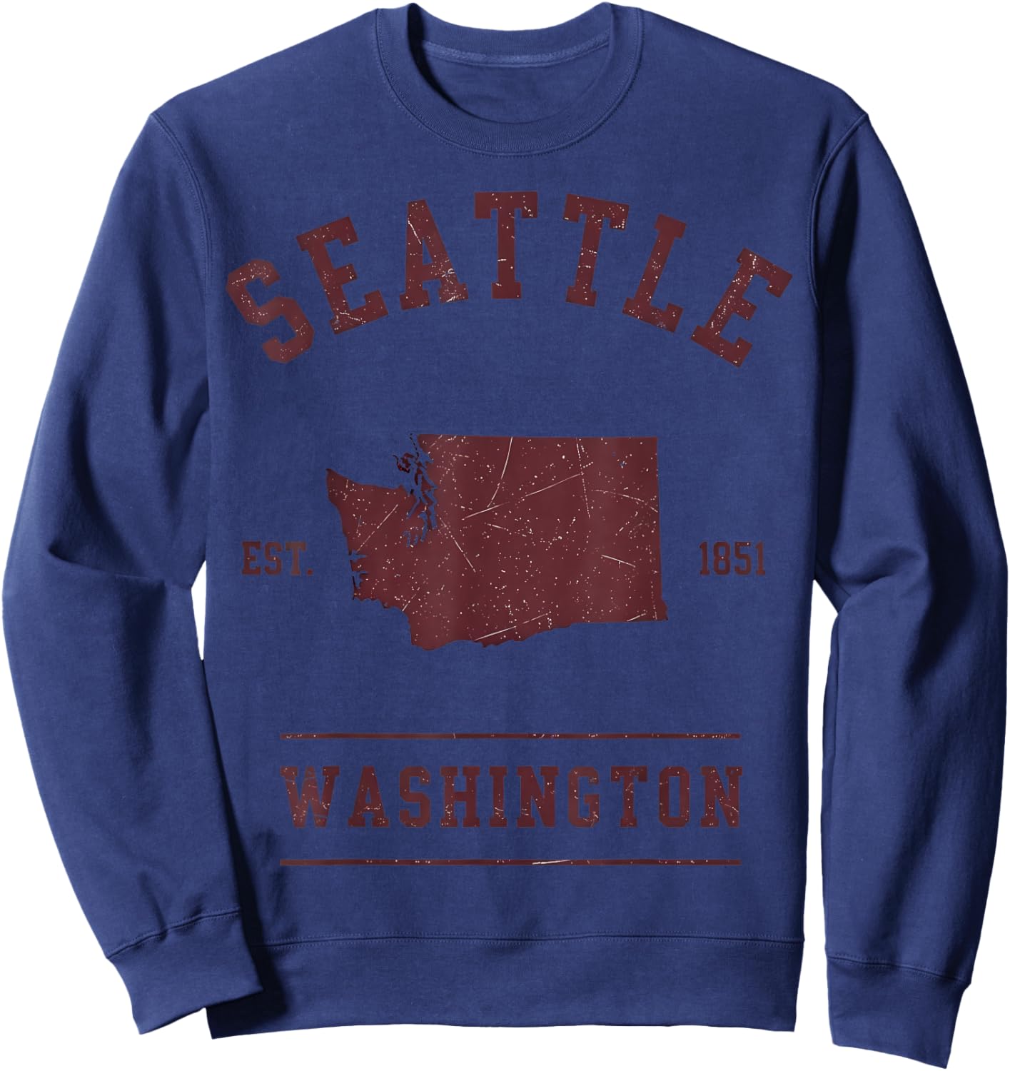 Seattle Est 1851 Washington State Sweatshirt - Sweatshirt | Navy