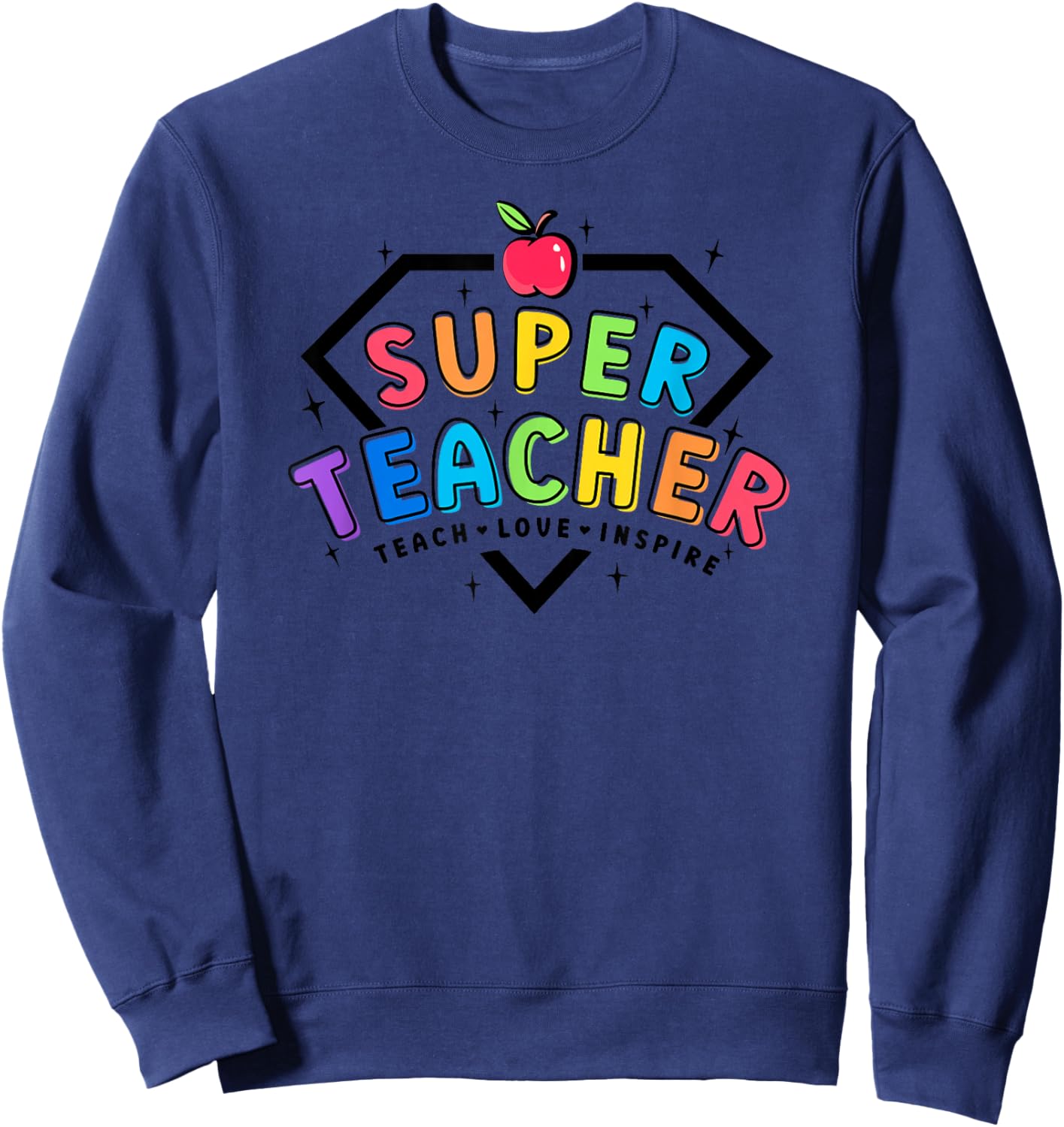 Super Teacher Power Team Teaching 100th Day Smarter School Sweatshirt - Sweatshirt | Navy