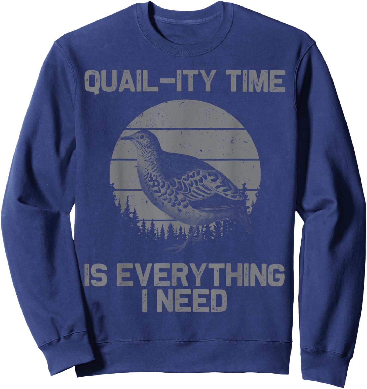 Cool Quail Women Bird Hunter Farmer Hunting Birding Sweatshirt - Sweatshirt | Navy