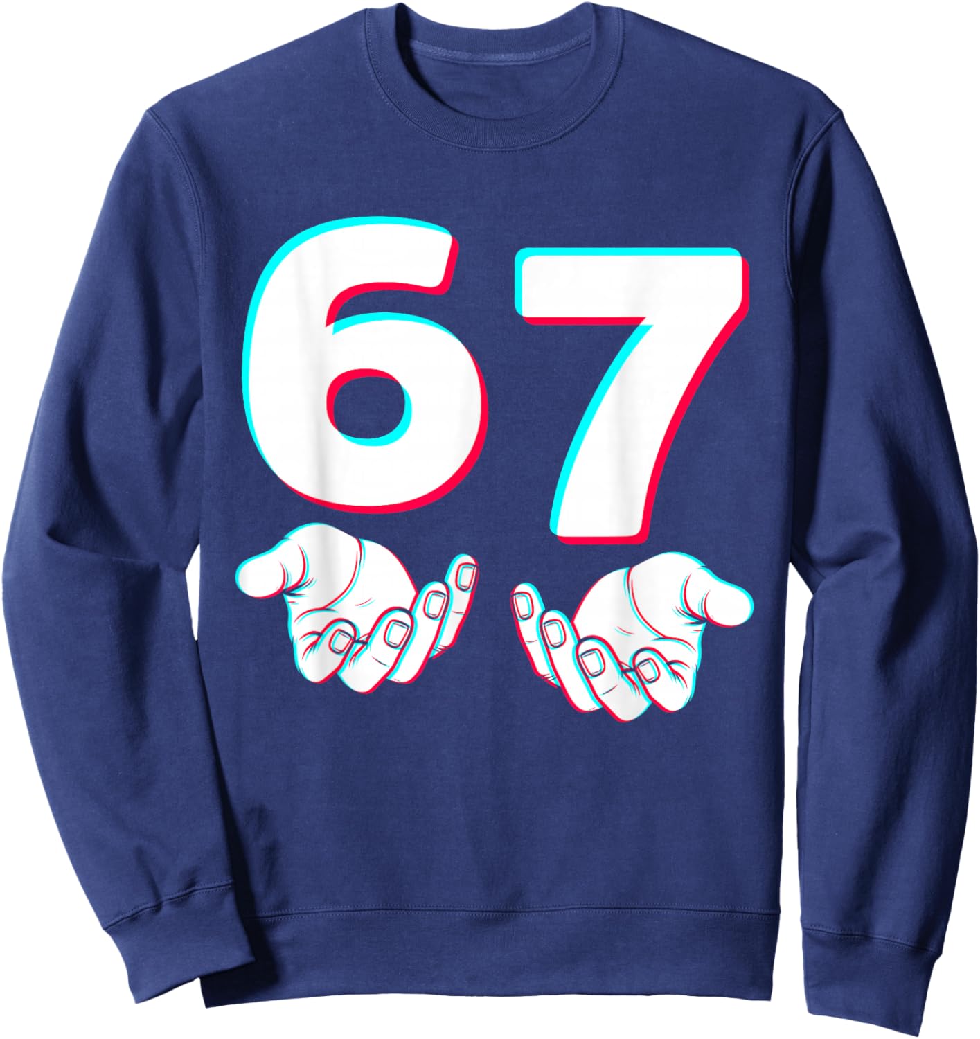 67 Gen Alpha Six Seven Italy 6 7 Brain Red Gaming Meme Sweatshirt - Sweatshirt | Navy