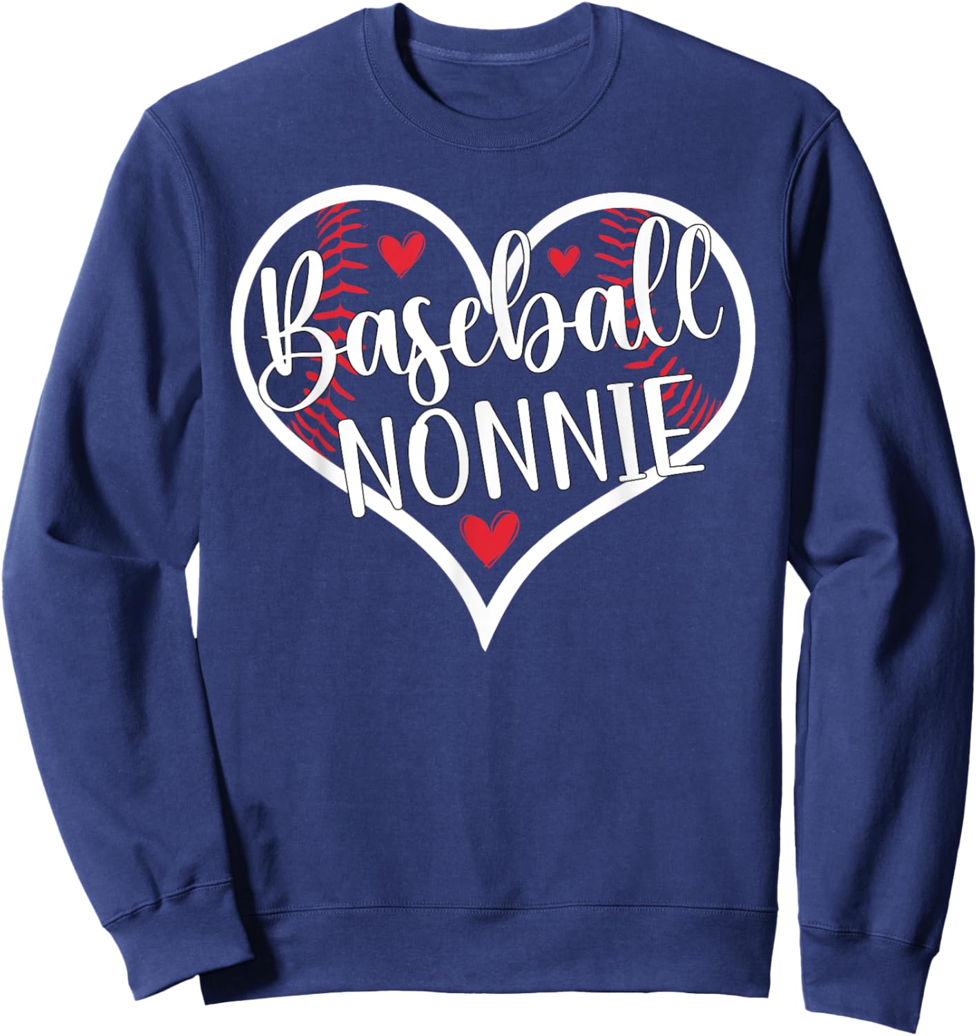 Baseball Nonnie Heart Nonnie Of A Baseball Player Nonnie Sweatshirt - Sweatshirt | Navy