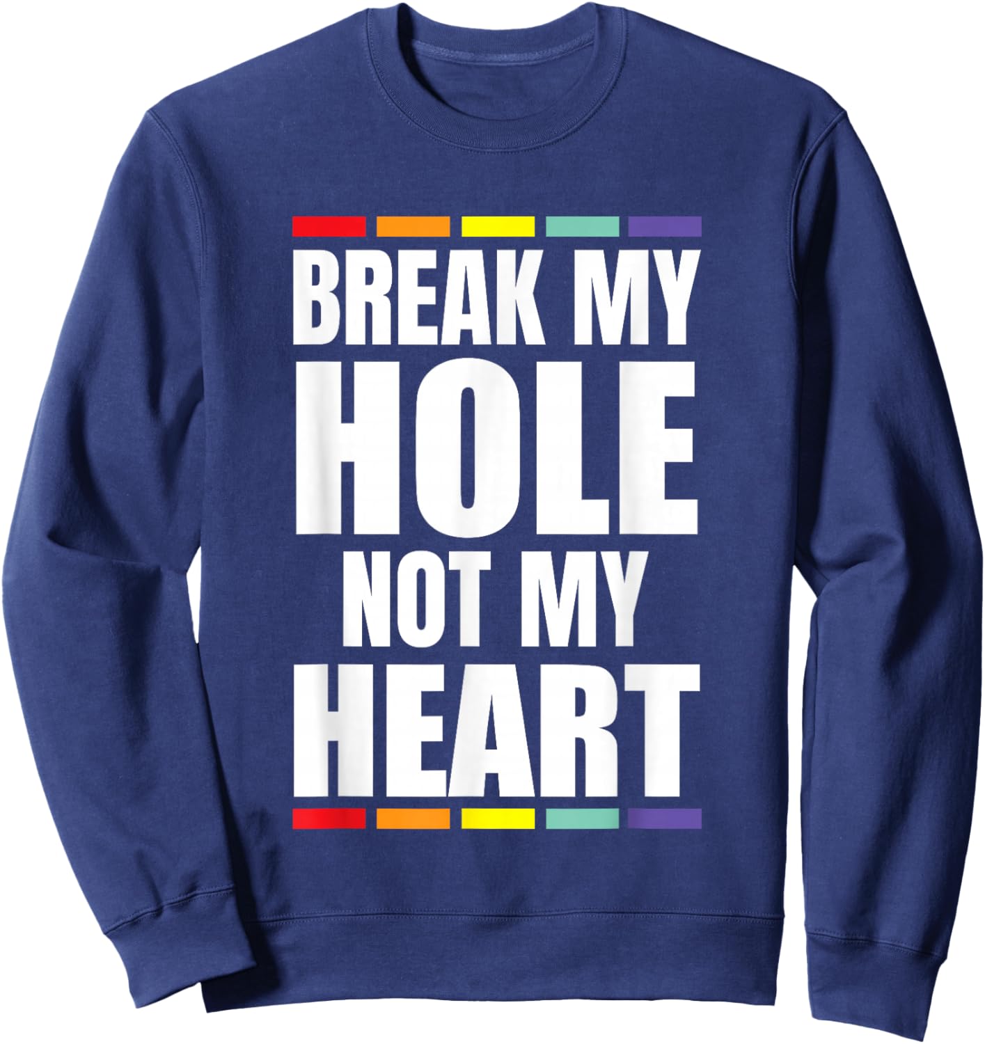 Break My Hole not My Heart Pride Rainbow Queer Gay CSD LGBTQ Sweatshirt - Sweatshirt | Navy