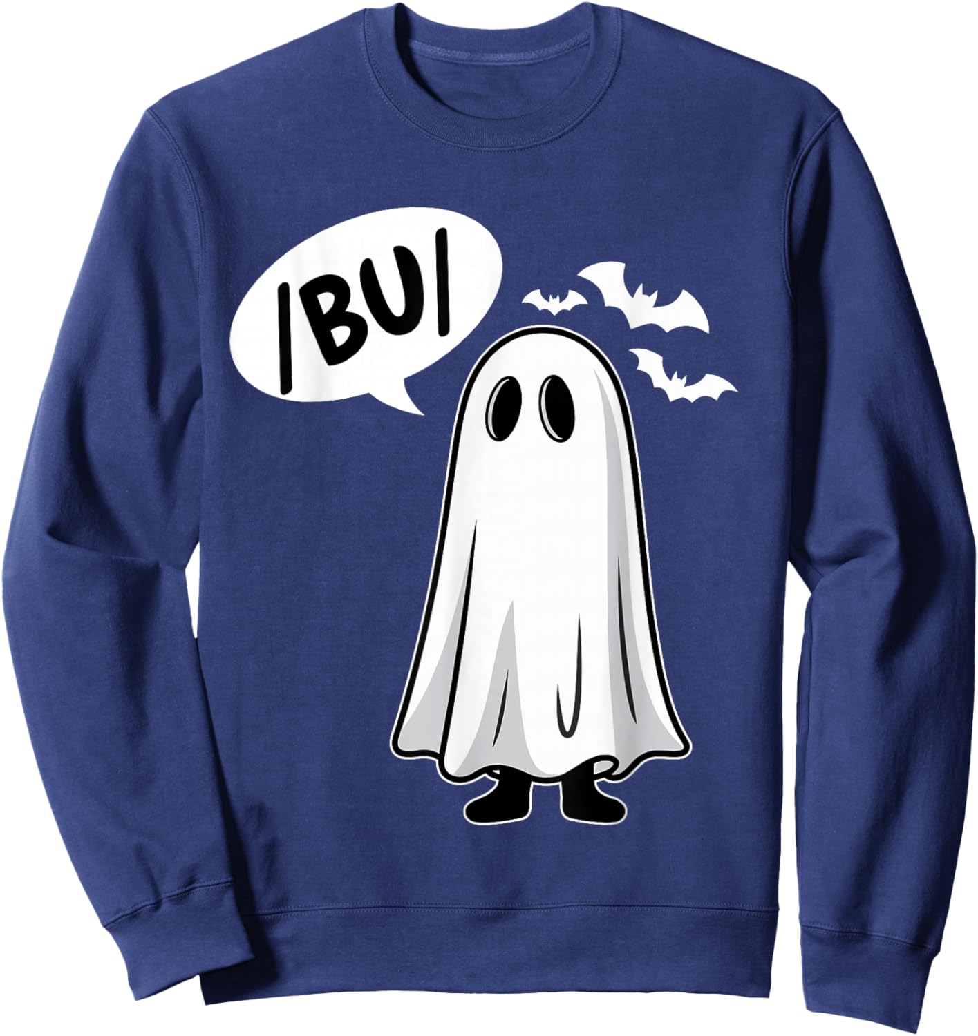 Halloween Speech Therapy Trick or Speech Retro SLP Ghost Boo Sweatshirt - Sweatshirt | Navy