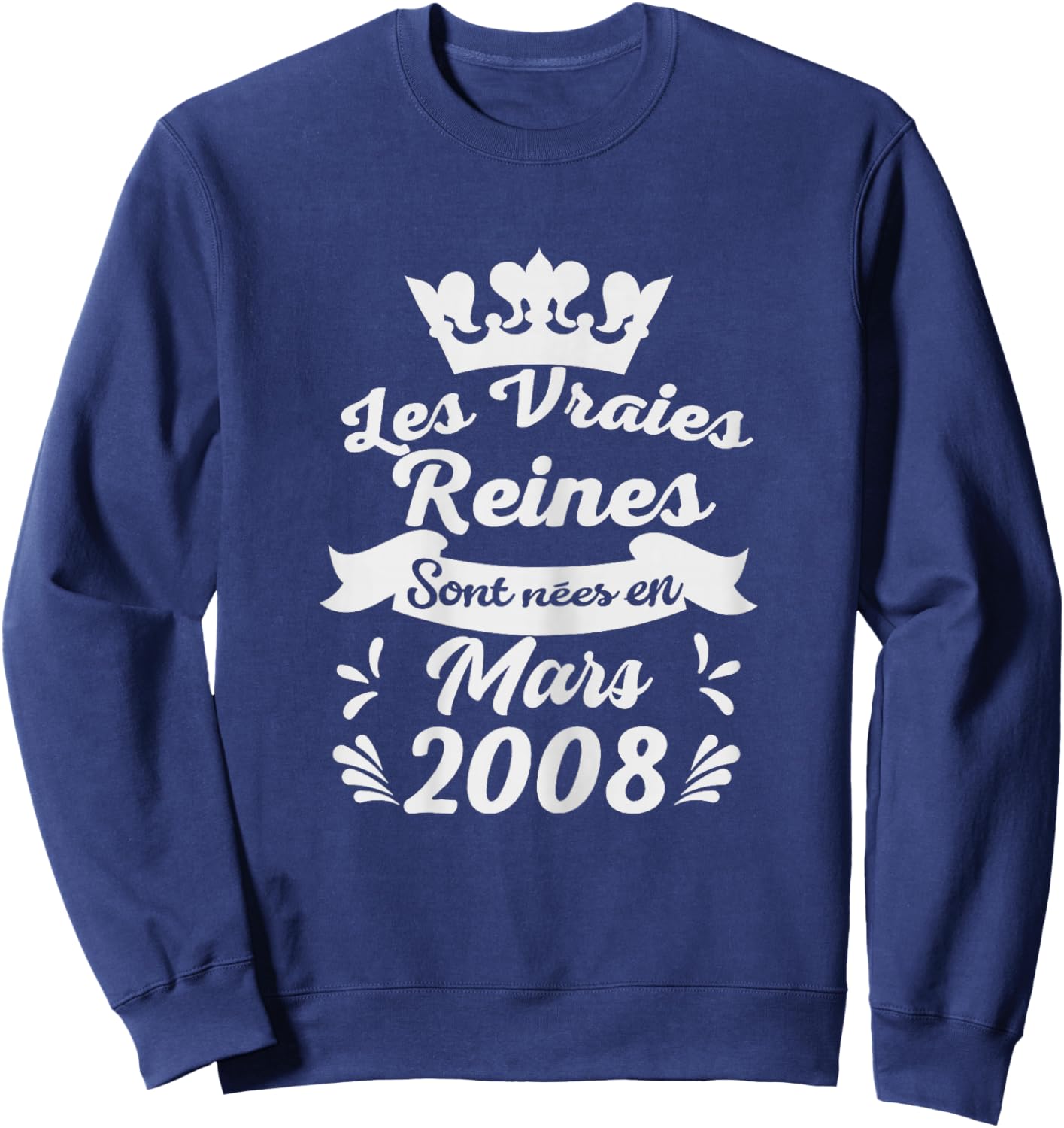 Les Vraies Reines sont Nées en Février 2008 - Cadeau 18 Ans Sweatshirt - Sweatshirt | Navy