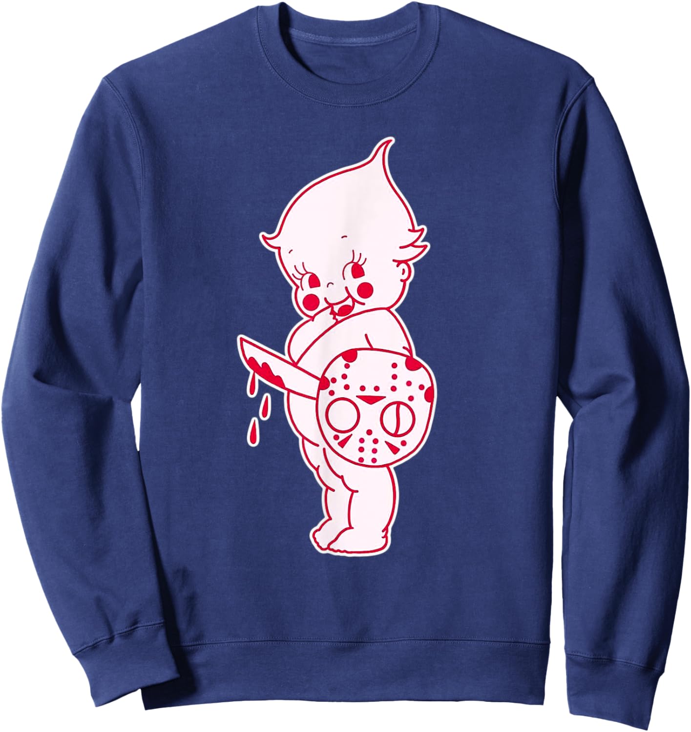 Kewpie Baby Horror Halloween Spooky Scary Sweatshirt - Sweatshirt | Navy