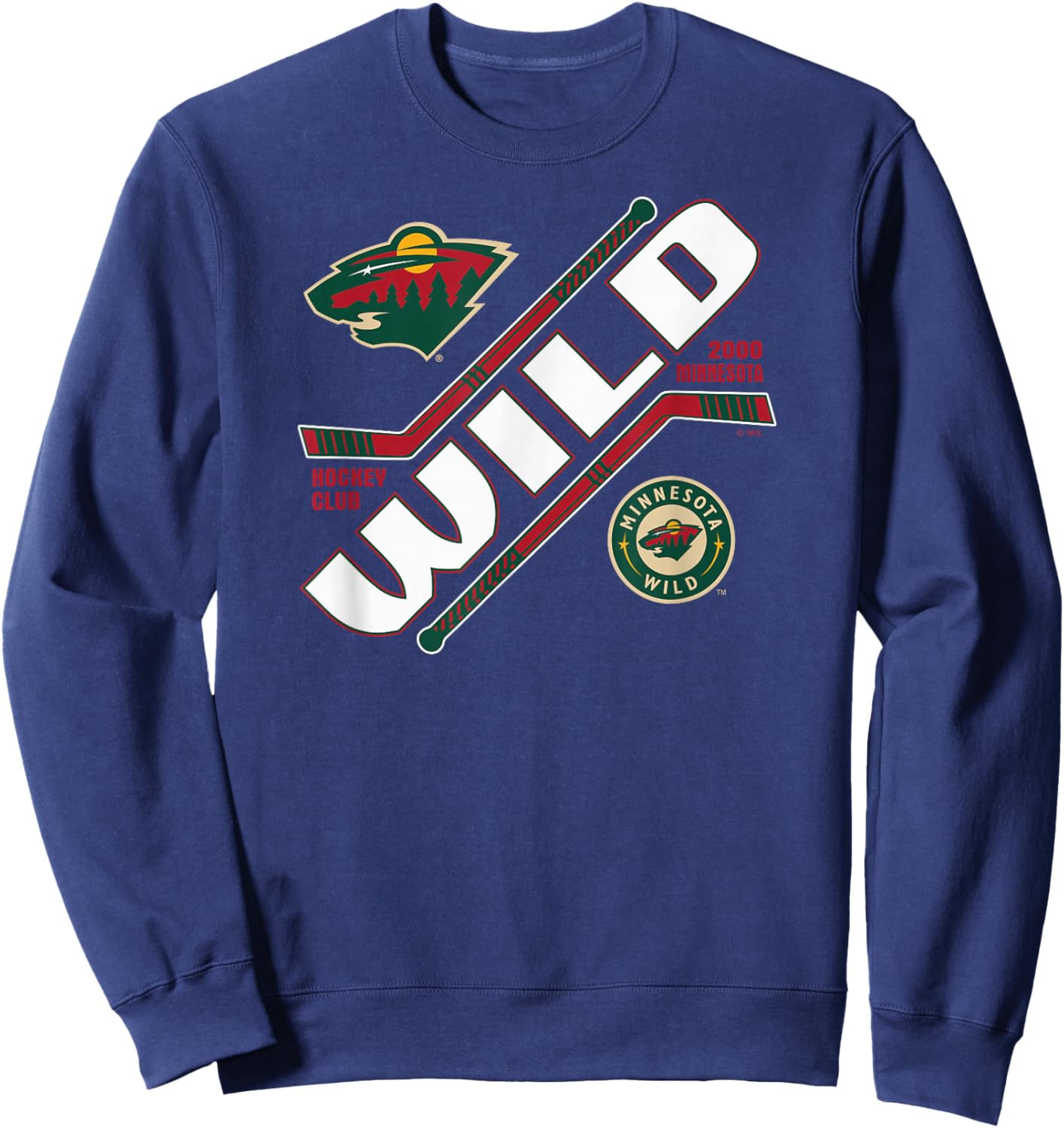 Minnesota Wild Force Black Officially Licensed Sweatshirt - Sweatshirt | Navy