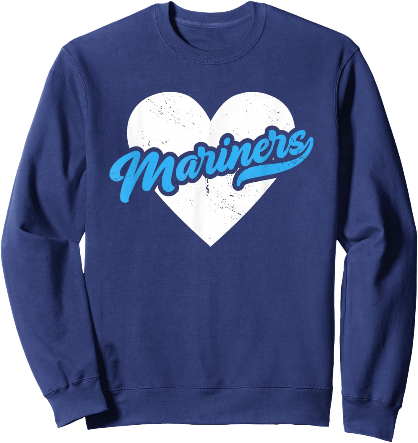 Vintage Mariners High School Go Mariners Pride Heart Sweatshirt - Sweatshirt | Navy