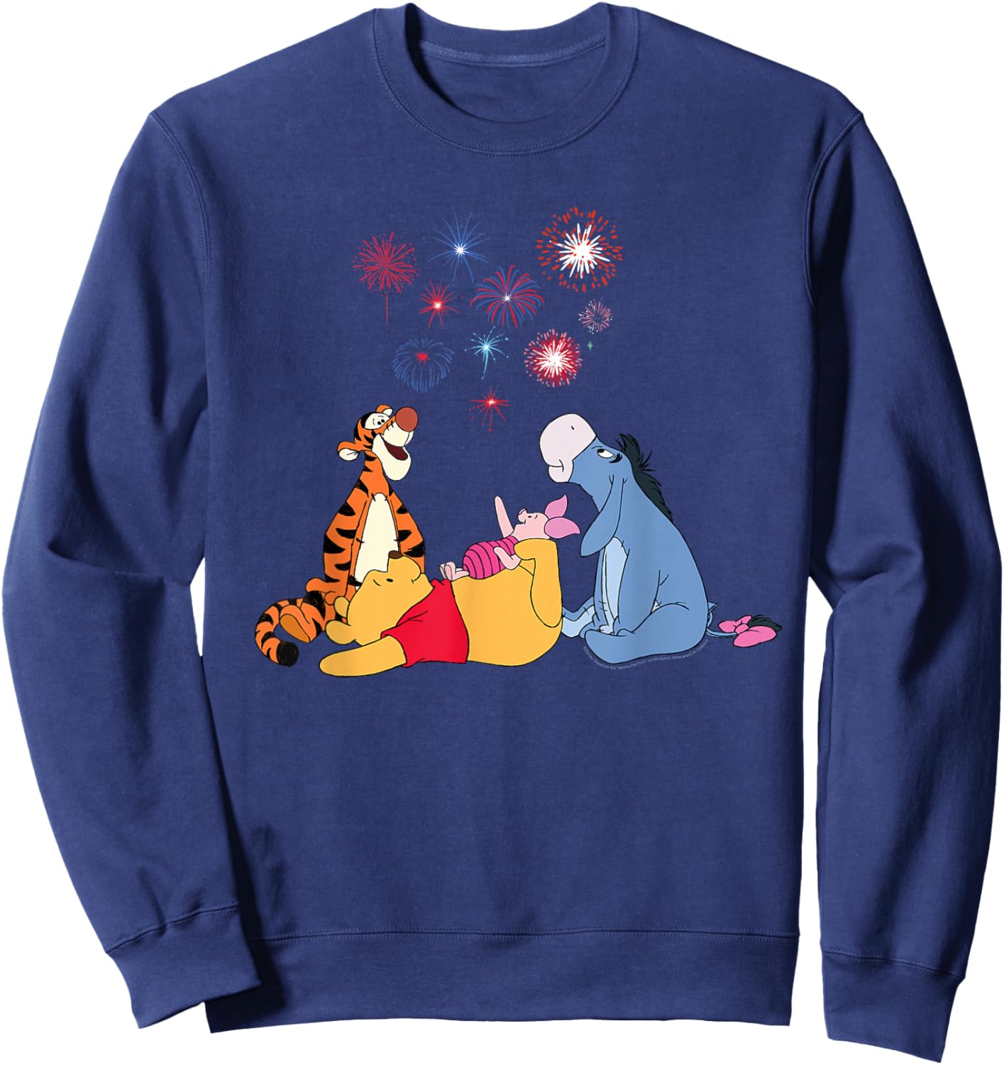 Disney Winnie The Pooh 4th of July Fireworks USA 250th Sweatshirt - Sweatshirt | Navy