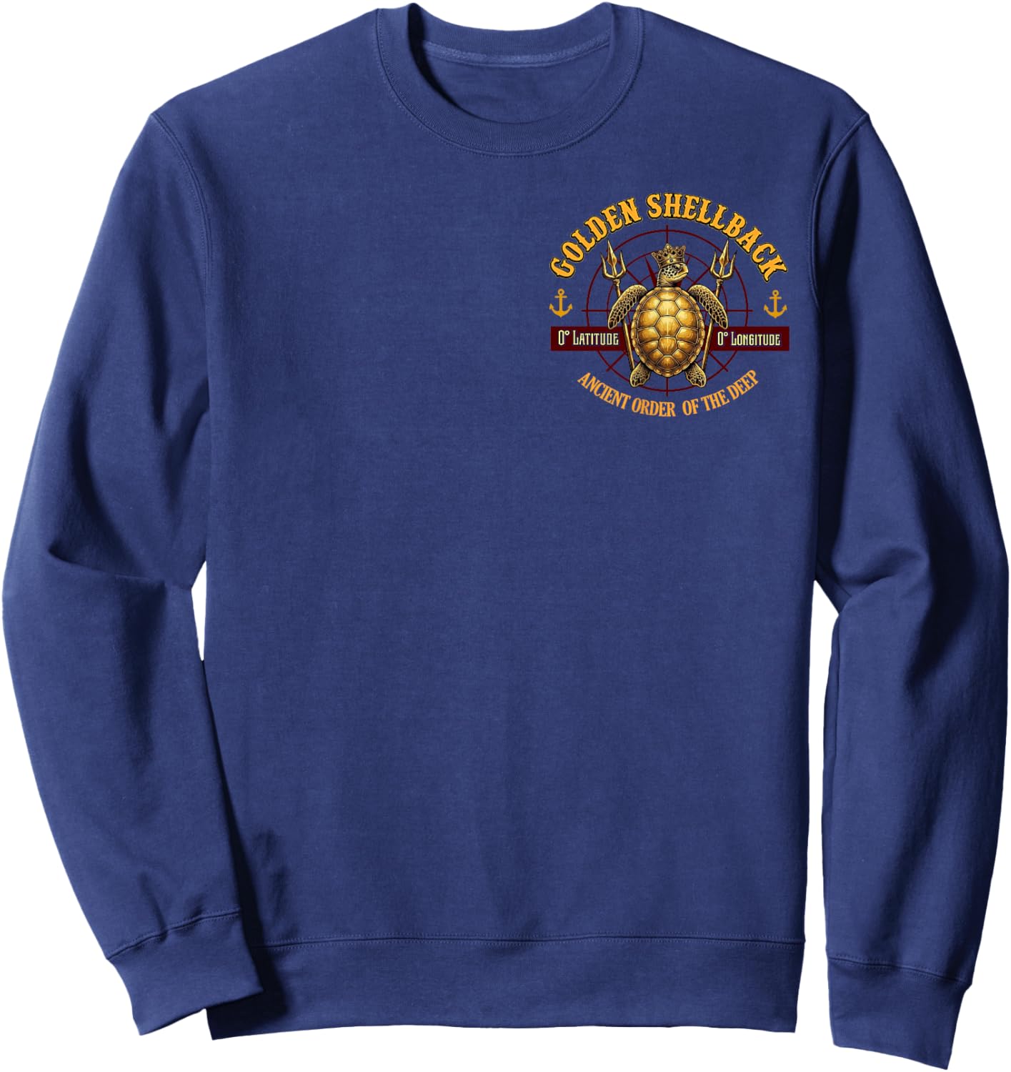 Golden Shellback Crossing Both the Equator & Prime Meridian Sweatshirt - Sweatshirt | Navy