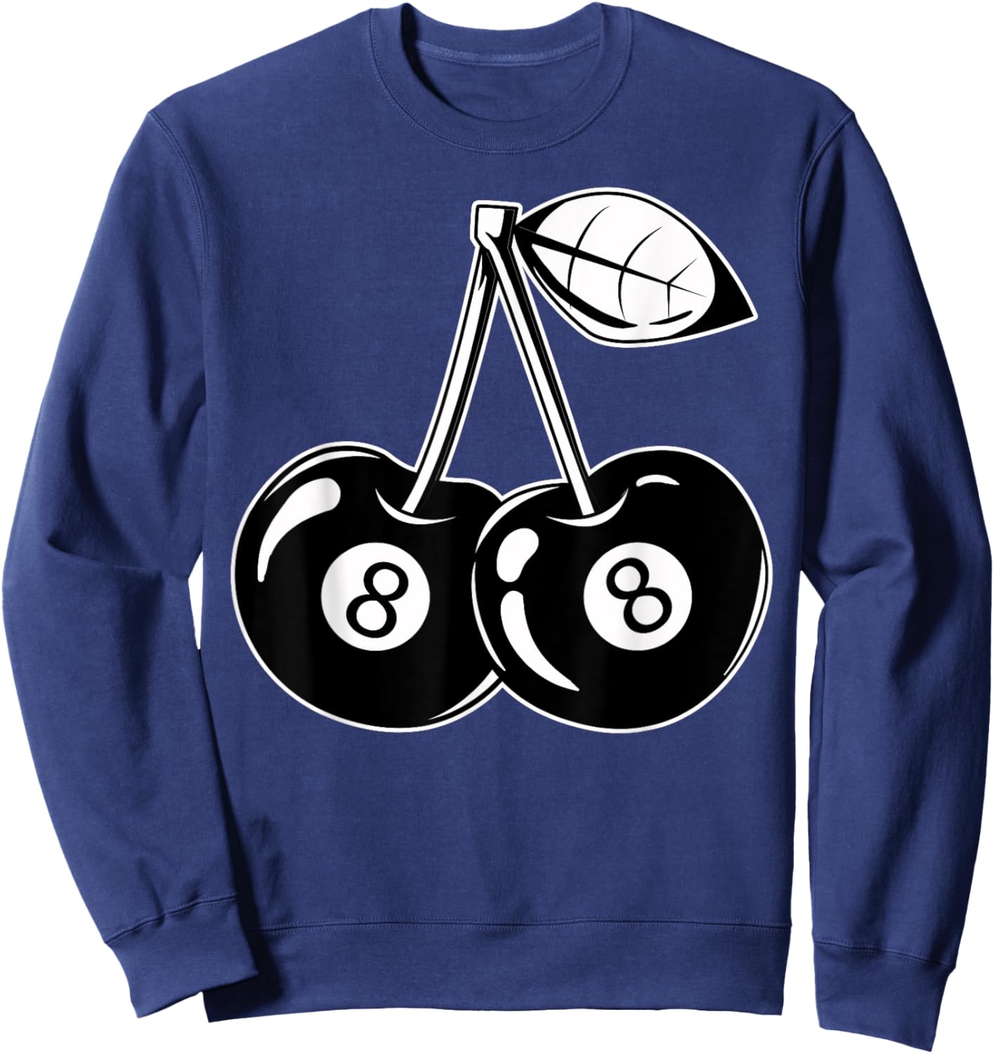 Lucky 8 Ball Black Cherry Lover Y2K Aesthetic Pool Billiard Sweatshirt - Sweatshirt | Navy