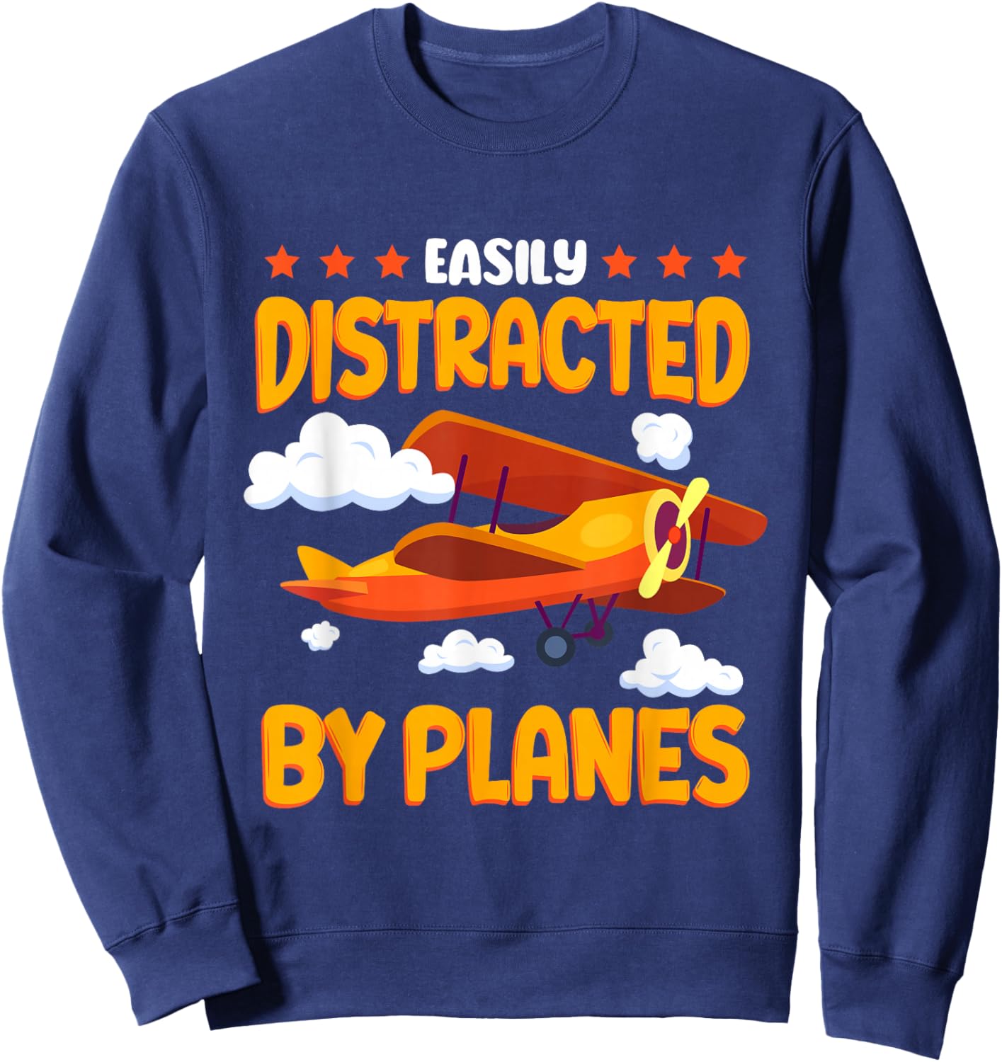 Airplane Lover Easily Distracted By Planes Kids Sweatshirt - Sweatshirt | Navy