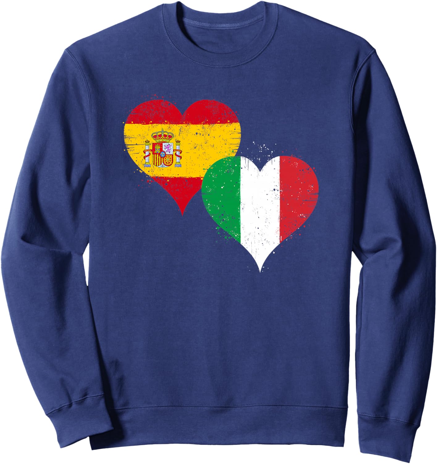 Espagne Italie Drapeau Génial du Fier Fan Italien Espagnol Haut de Gamme Sweatshirt - Sweatshirt | Navy