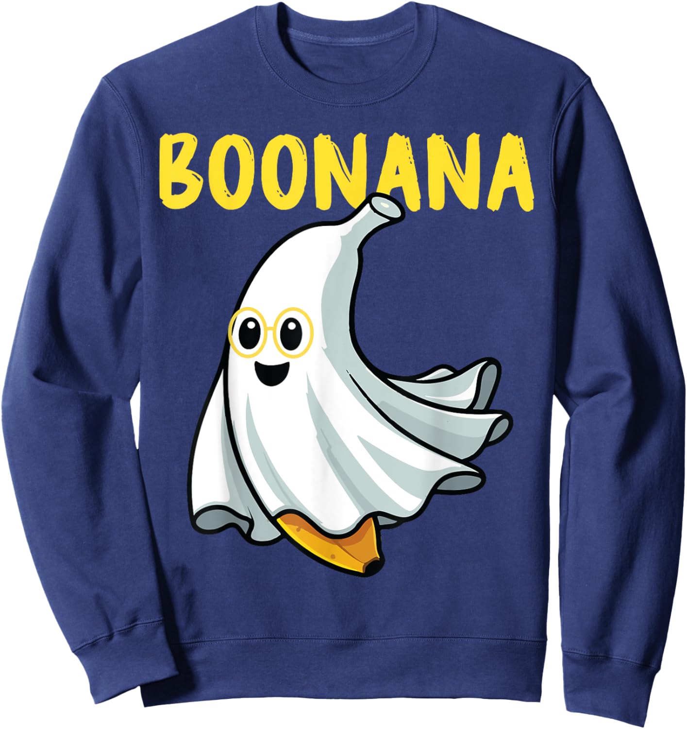 Cute Boonana Ghost Funny Banana Halloween Men Women Kids Sweatshirt - Sweatshirt | Navy