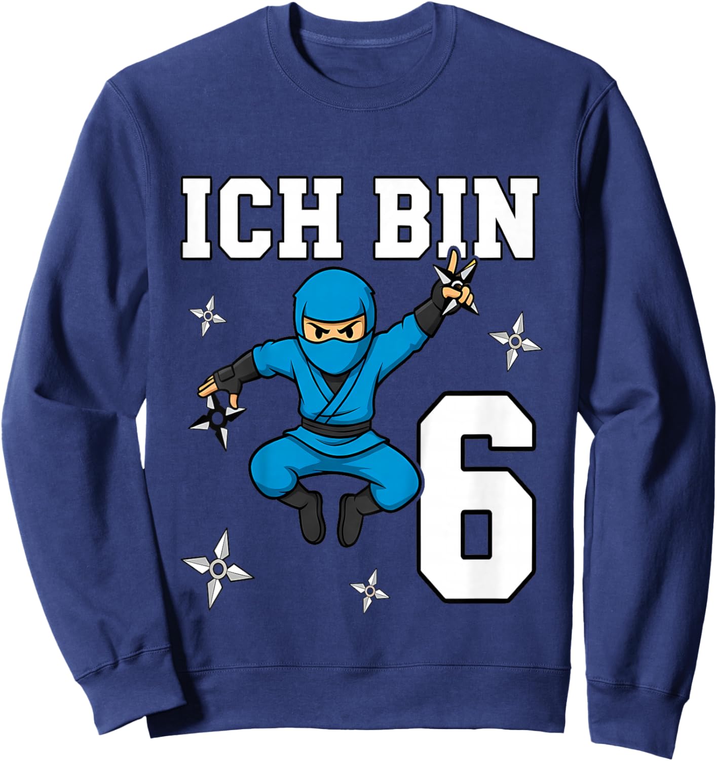 Ich Bin 6 Ninja Geburtstag 6 Jahre Junge Karate Sweatshirt - Sweatshirt | Navy